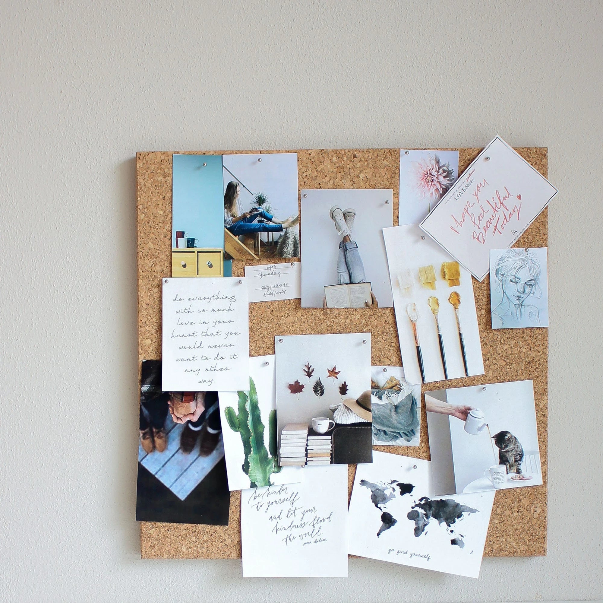 Cork Notice Board, Pin Board, Cork Notice Board, Wall Decoration - PICTURE M 40X40