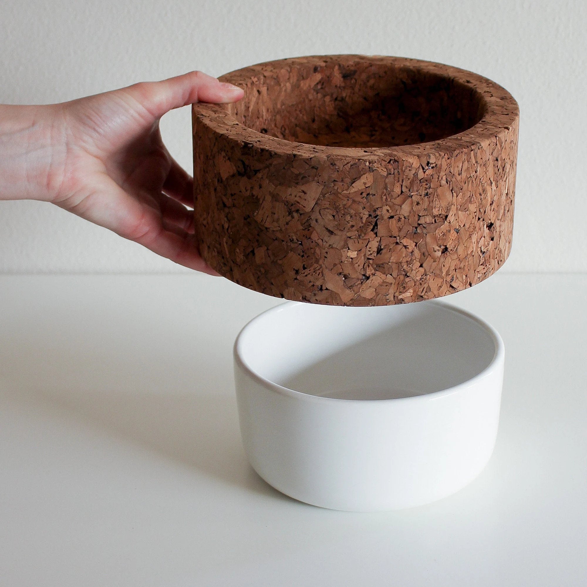 Piggy Bank, Pocket Emptier, Dark Cork and White Ceramic - TASCO