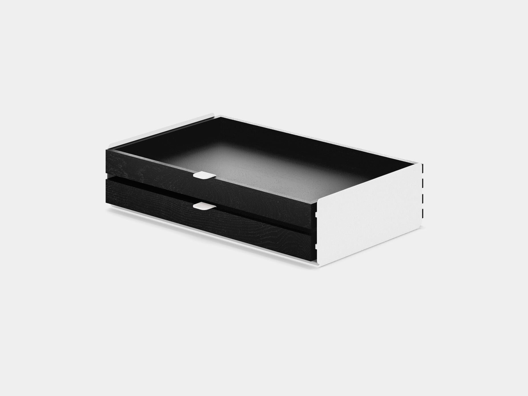 Large Modular Drawers - White Base - Wooden Desk Drawers for Desk Organization, Compatible with Desk Shelf, Wooden Desk Organizer
