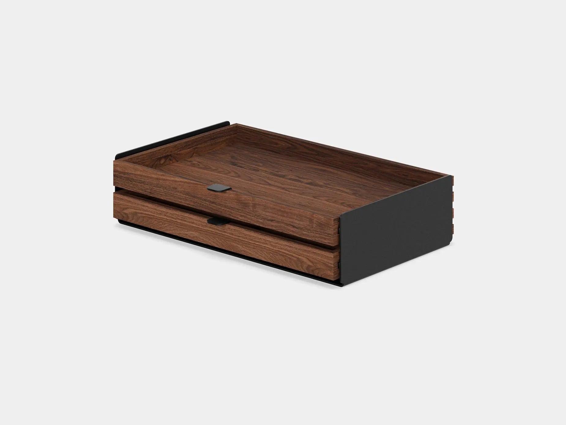 Large Modular Drawers - Black Base - Wooden Desk Drawers for Desk Organization, Compatible with Desk Shelf, Wooden Desk Organizer