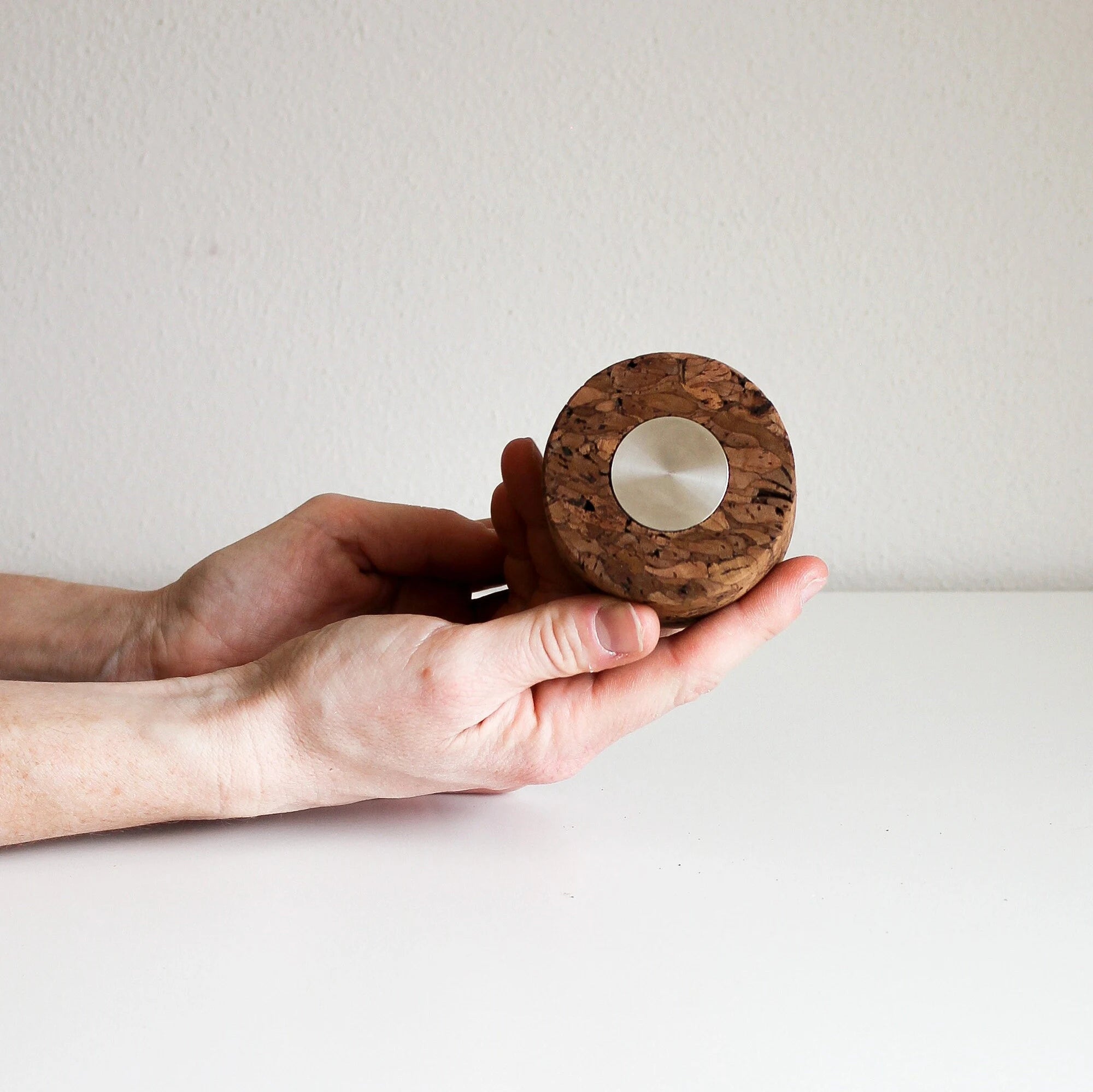 Paperweight, Steel and Cork Paperweight, Paperweight, Bookend - NUCLEO
