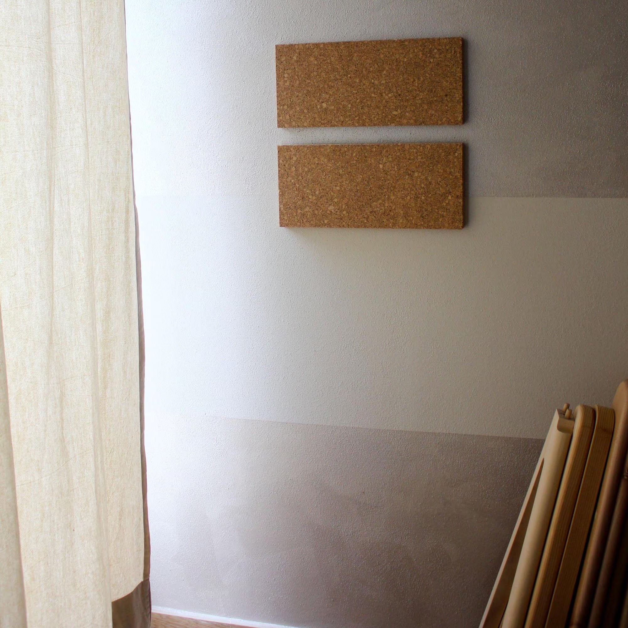 Cork Notice Board, Pin Board, Cork Notice Board, Wall Decor - QUADRO Small 18 X 40 Cm