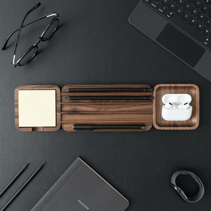 Sticky Notes Holder, Sticky Notes Set, Wooden Desk Tray, Desk Organization Set, Home Office Desk Accessories, Oakyblocks, Gift for Him