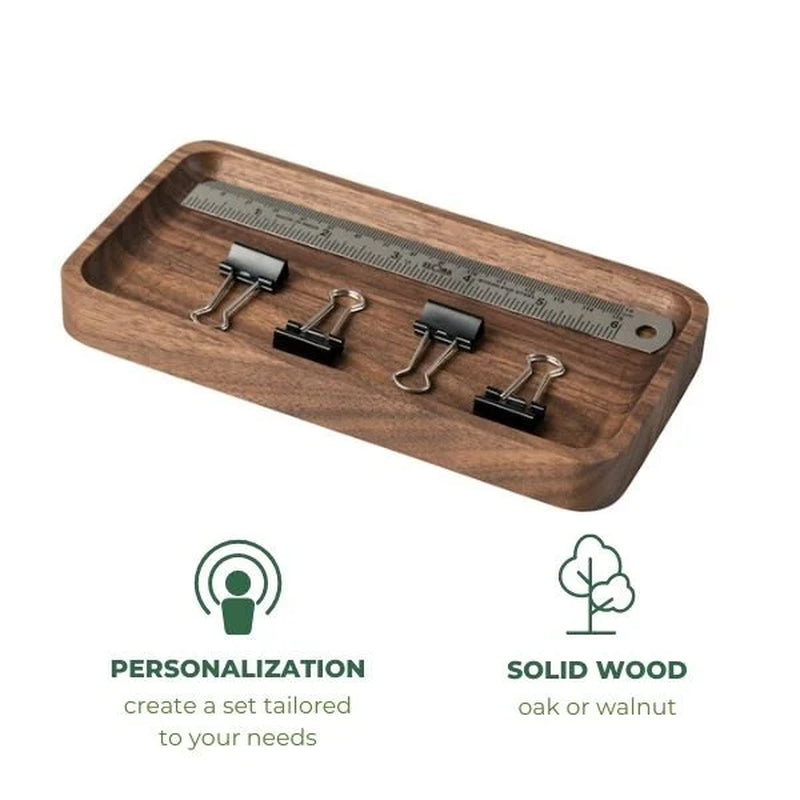 Large Wooden Tray, Desk Organization Set, Custom Wood Desk Organizer, Office Desk Accessories, Home Office, Work from Home, Oakyblocks