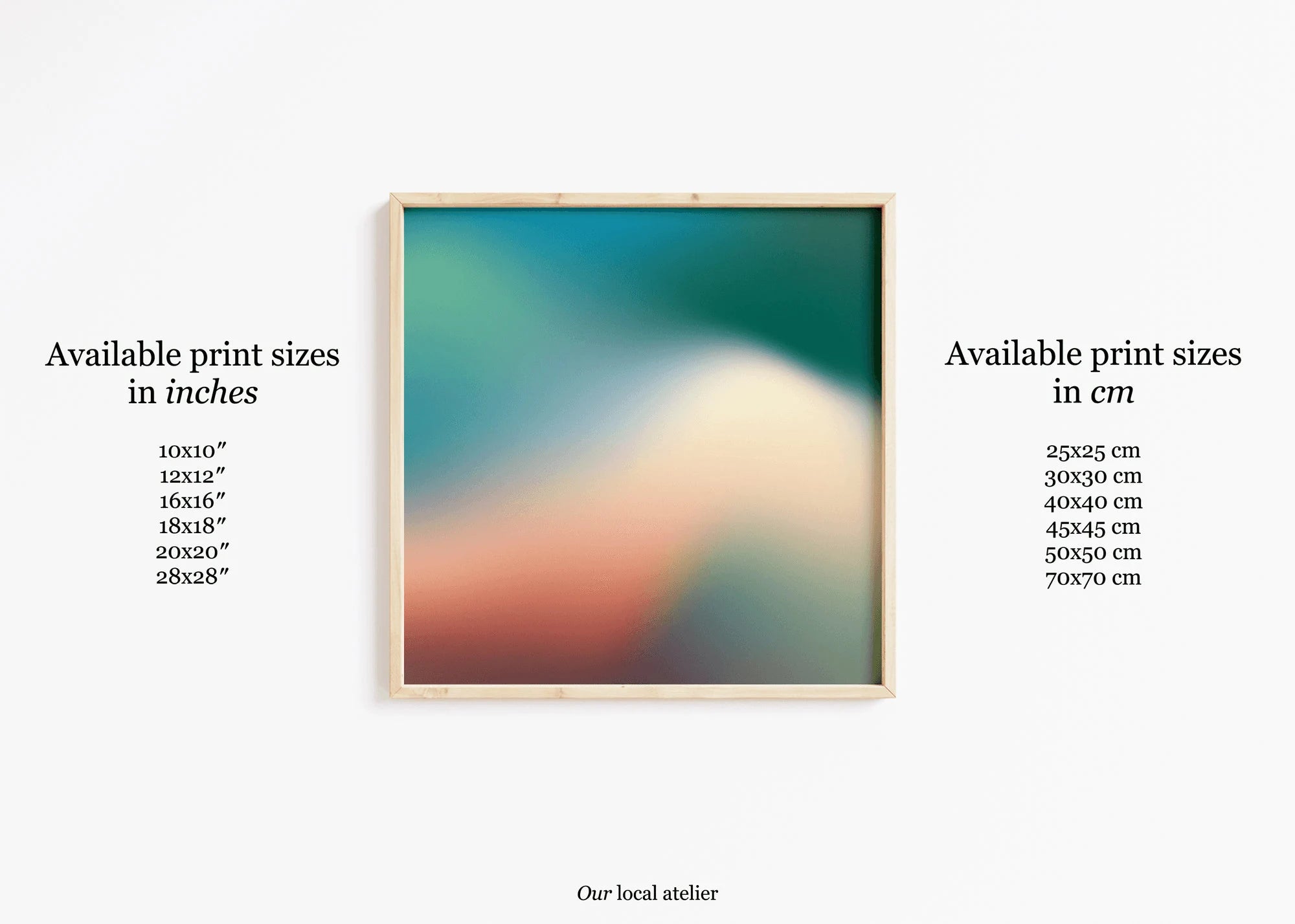 TEAL ABSTRACT PRINT | Color Gradient Print | Home Decor Gift | Square Art Print | Our Local Atelier