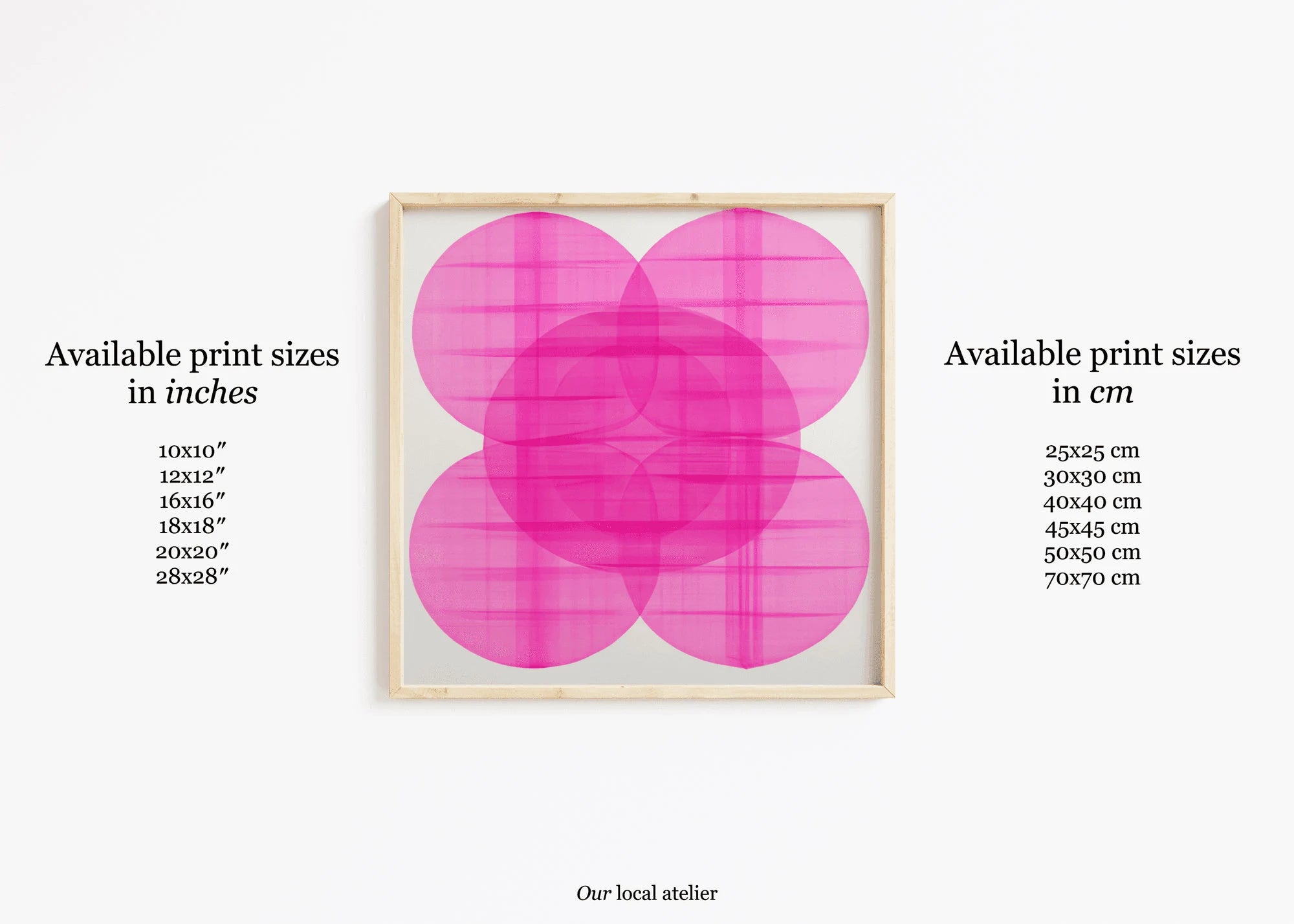 PINK GEOMETRIC PRINT | Color Gradient Print | Unique Decorative Gift | Square Art Print | Our Local Atelier