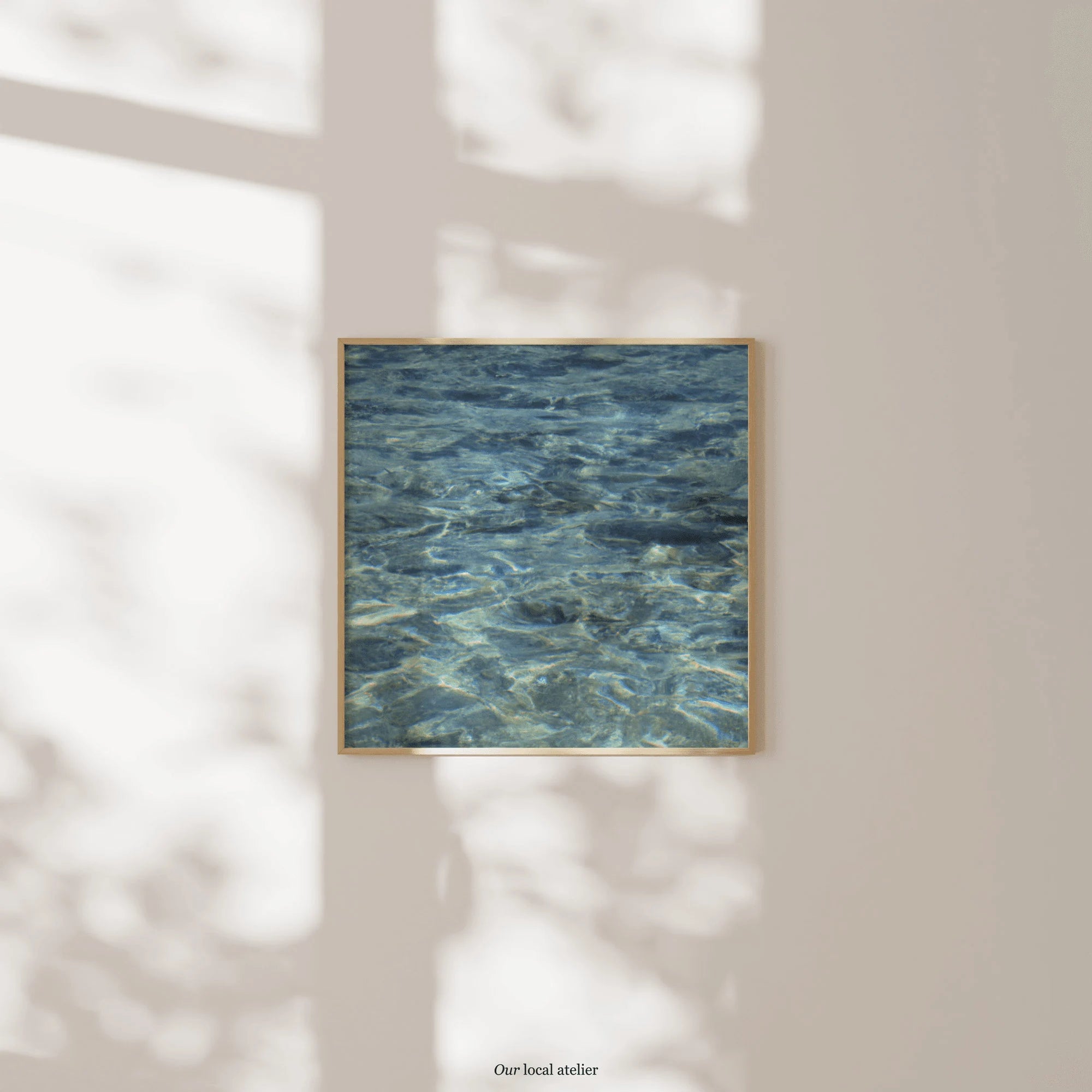 BLUE WATER PRINT | Tranquil Nature Poster | Serene Home Decor Gift | Square Art Print | Our Local Atelier