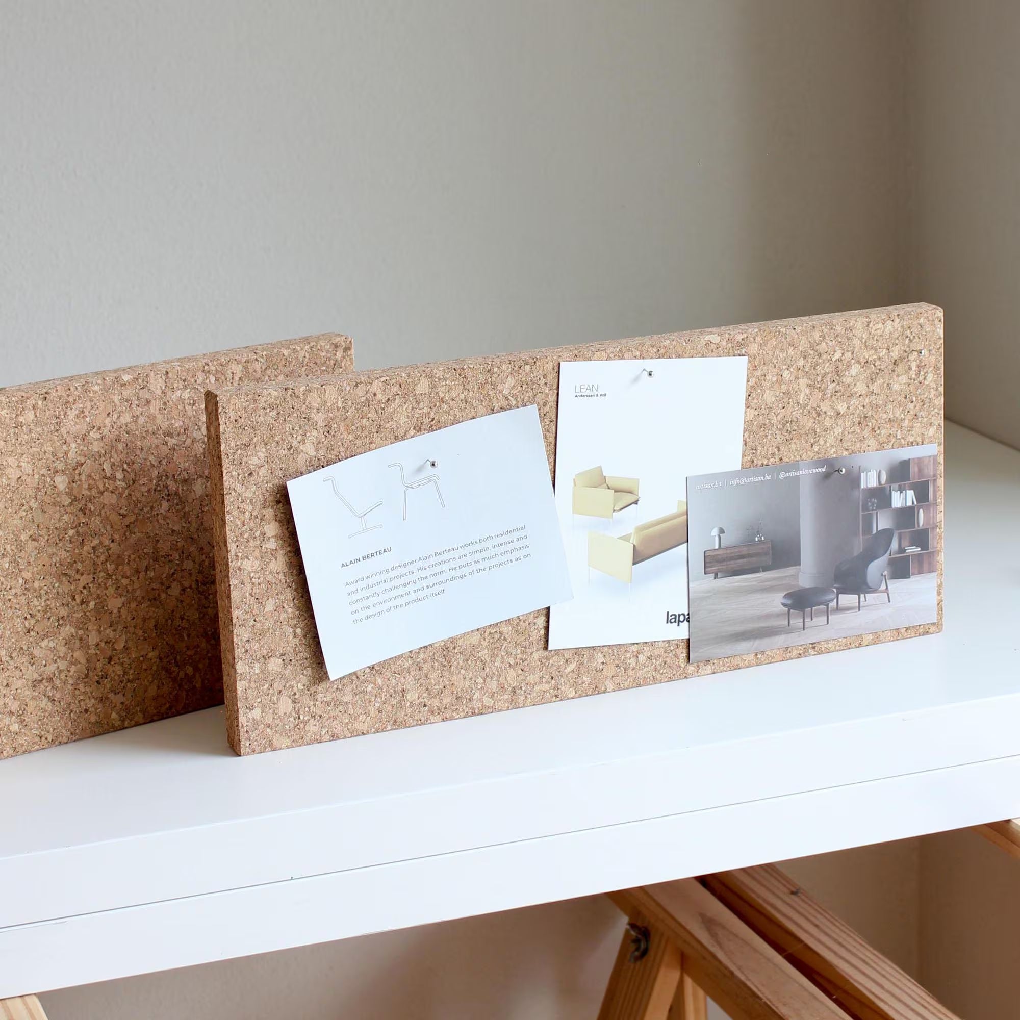 Cork Notice Board, Pin Board, Cork Notice Board, Wall Decor - QUADRO Small 18 X 40 Cm