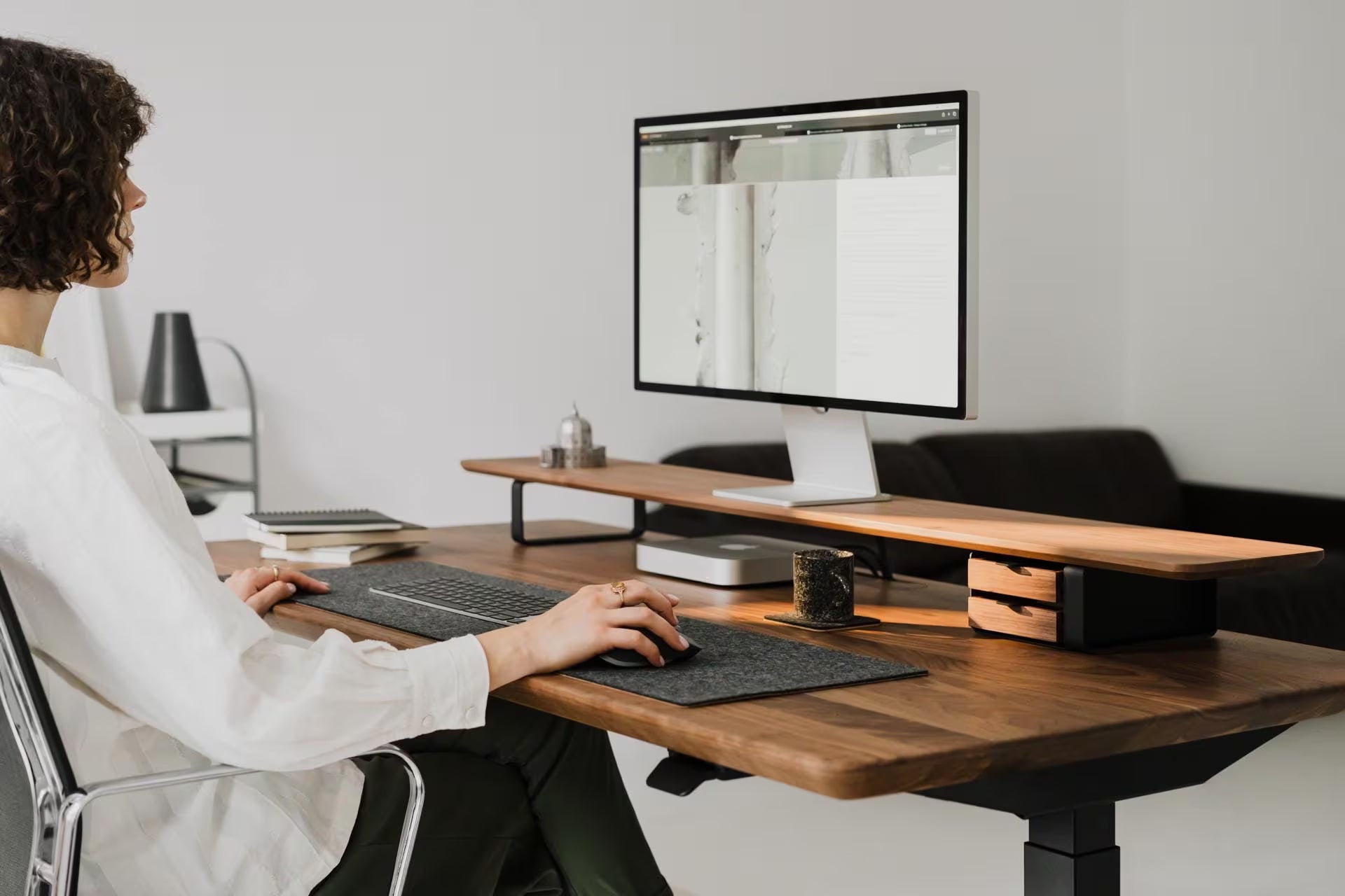 Small Modular Drawers - Black Base - Wooden Desk Drawers for Desk Organization, Compatible with Desk Shelf, Wooden Desk Organizer