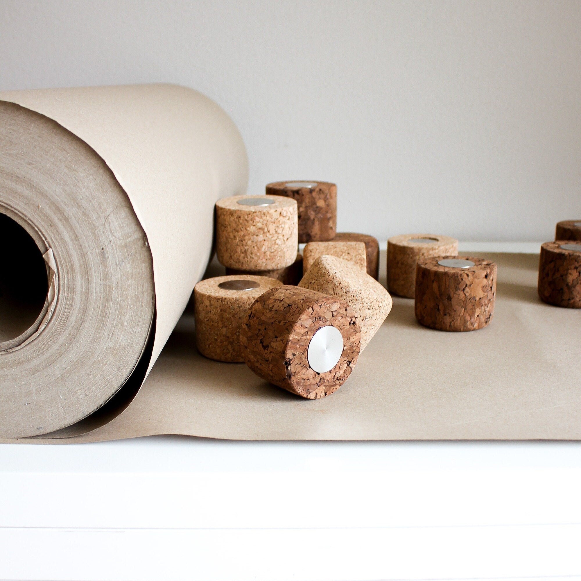 Paperweight, Steel and Cork Paperweight, Paperweight, Bookend - NUCLEO