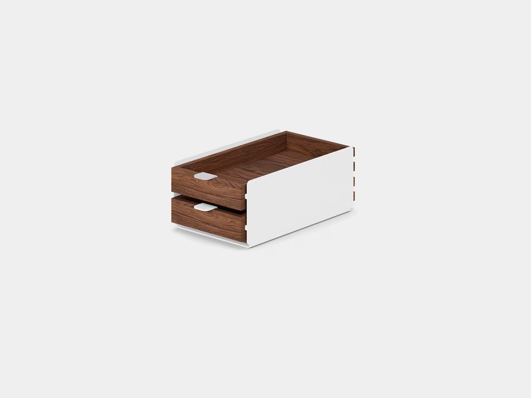 Small Modular Drawers - White Base - Wooden Desk Drawers for Desk Organization, Compatible with Desk Shelf, Wooden Desk Organizer