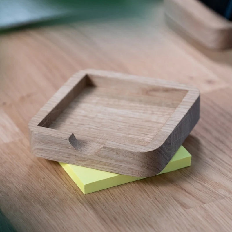 Sticky Notes Holder, Sticky Notes Set, Wooden Desk Tray, Desk Organization Set, Home Office Desk Accessories, Oakyblocks, Gift for Him