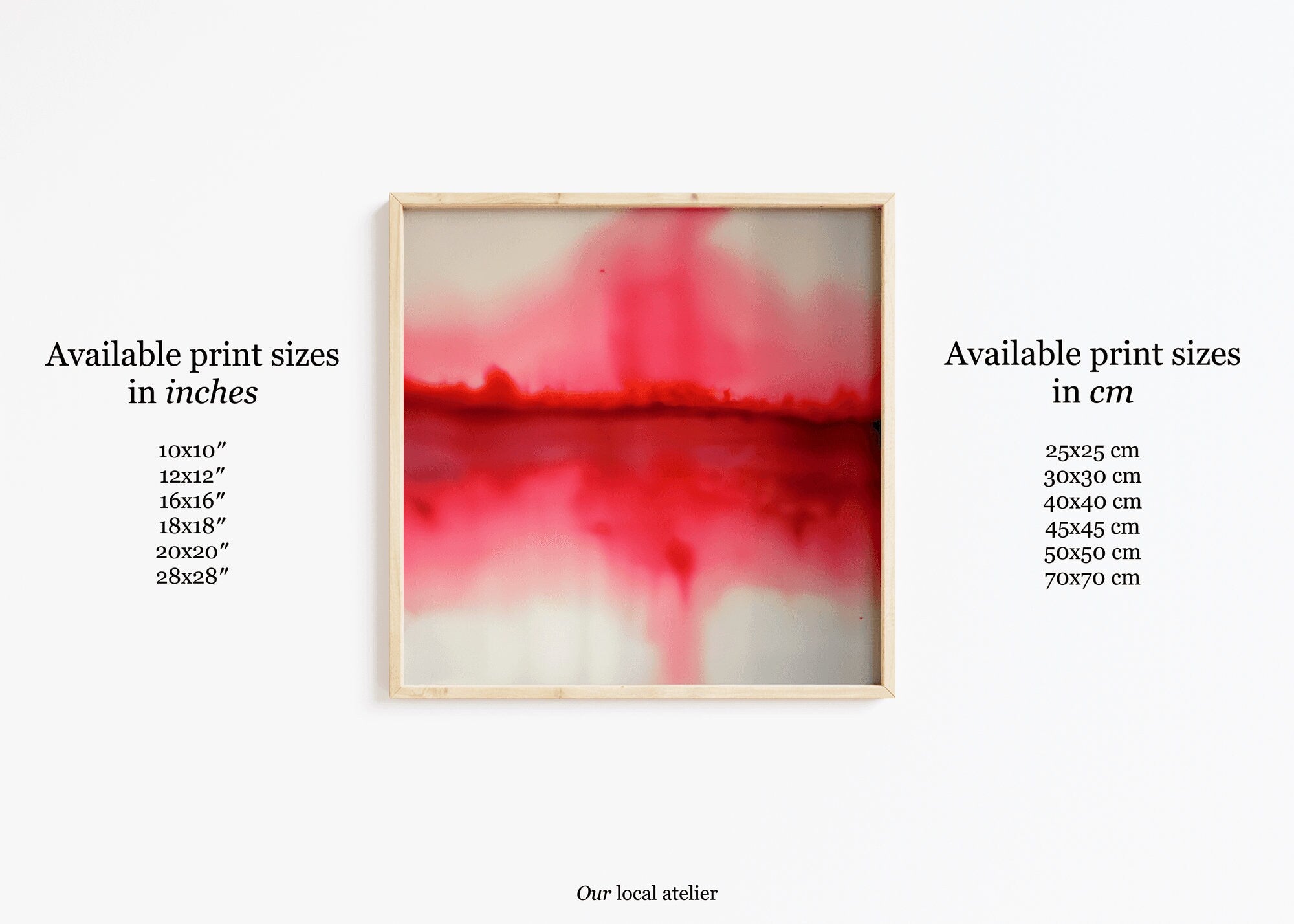 RED ABSTRACT PRINT | Color Gradient Print | Stunning Home Gift | Square Art Print | Our Local Atelier