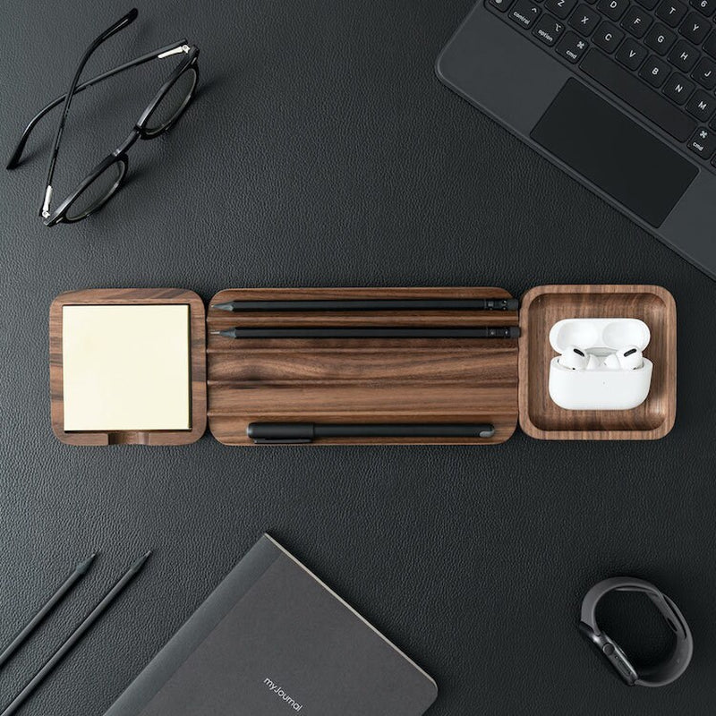 Pen Tray Oakyblocks, Pen Holder, Wooden Desk Organizer, Pen Holder for Desk, Catch All Trinket Tray, Desk Organization Setup, Work from Home
