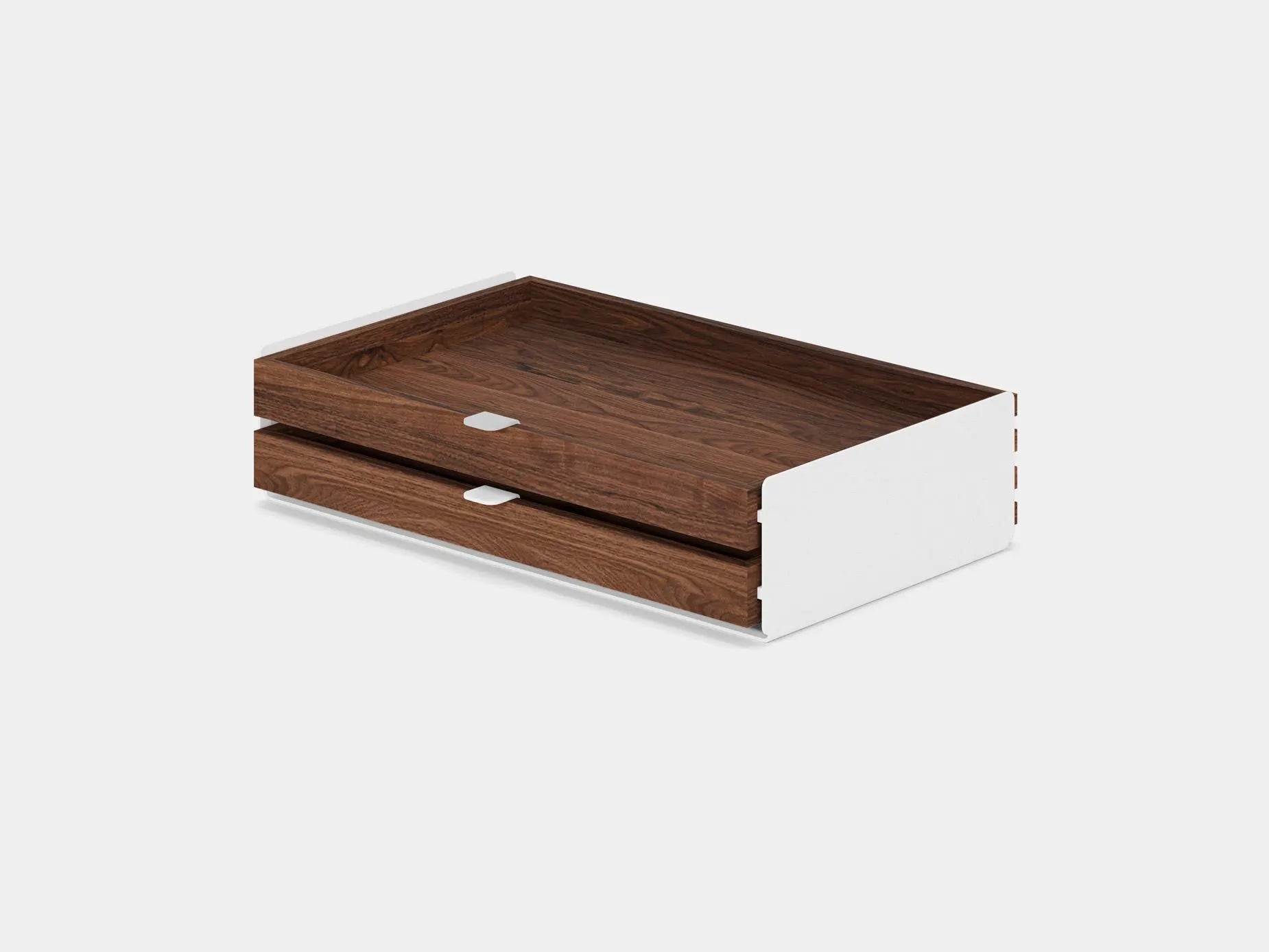 Large Modular Drawers - White Base - Wooden Desk Drawers for Desk Organization, Compatible with Desk Shelf, Wooden Desk Organizer