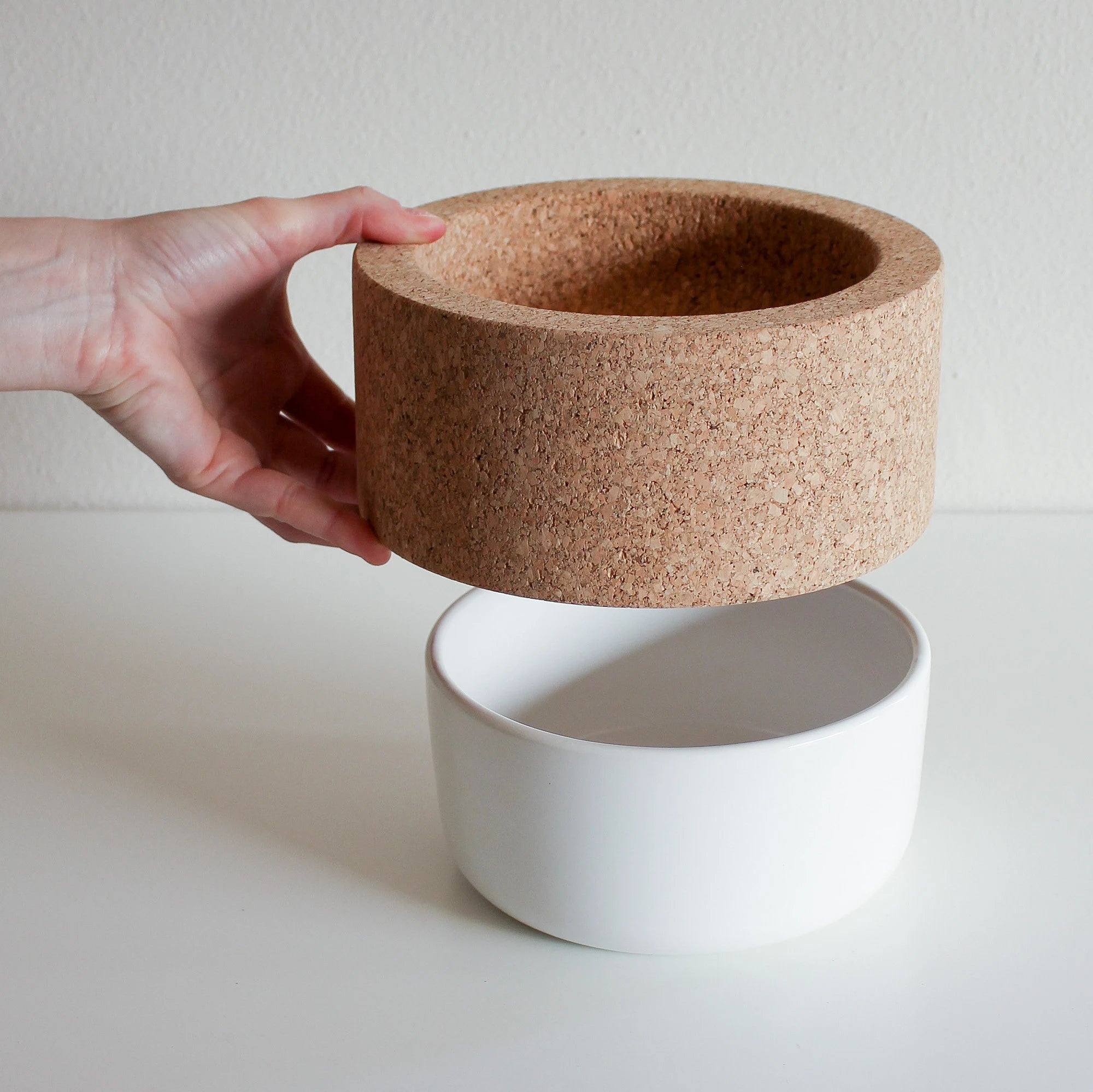 Piggy Bank, Pocket Emptier, Cork and White Ceramic - TASCO