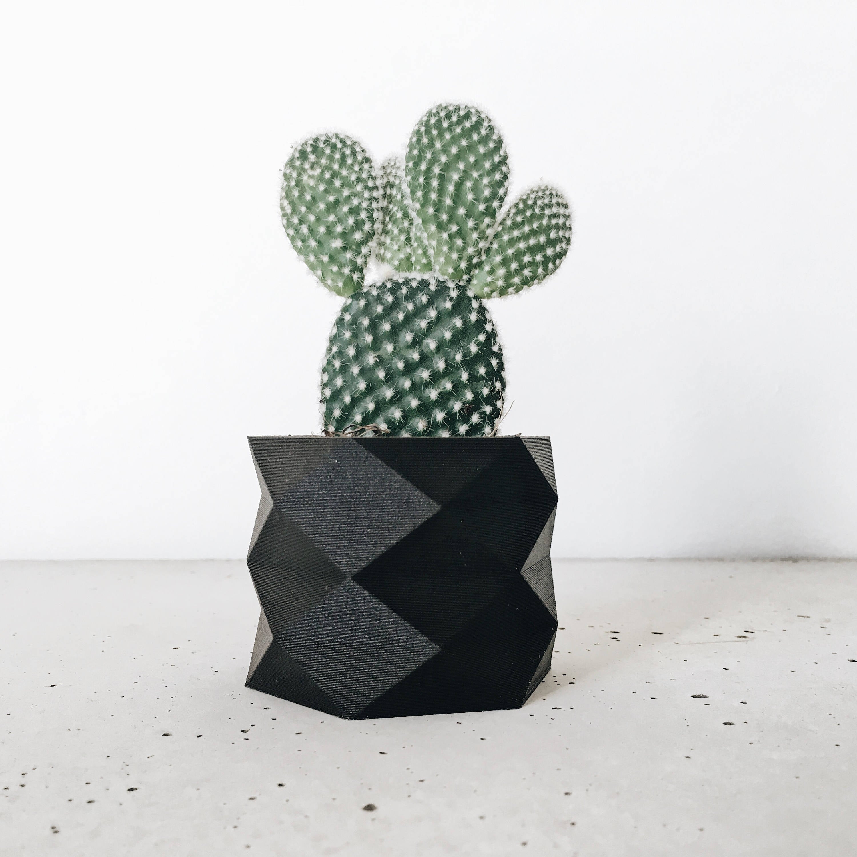 3 Small Black Wooden Planters
