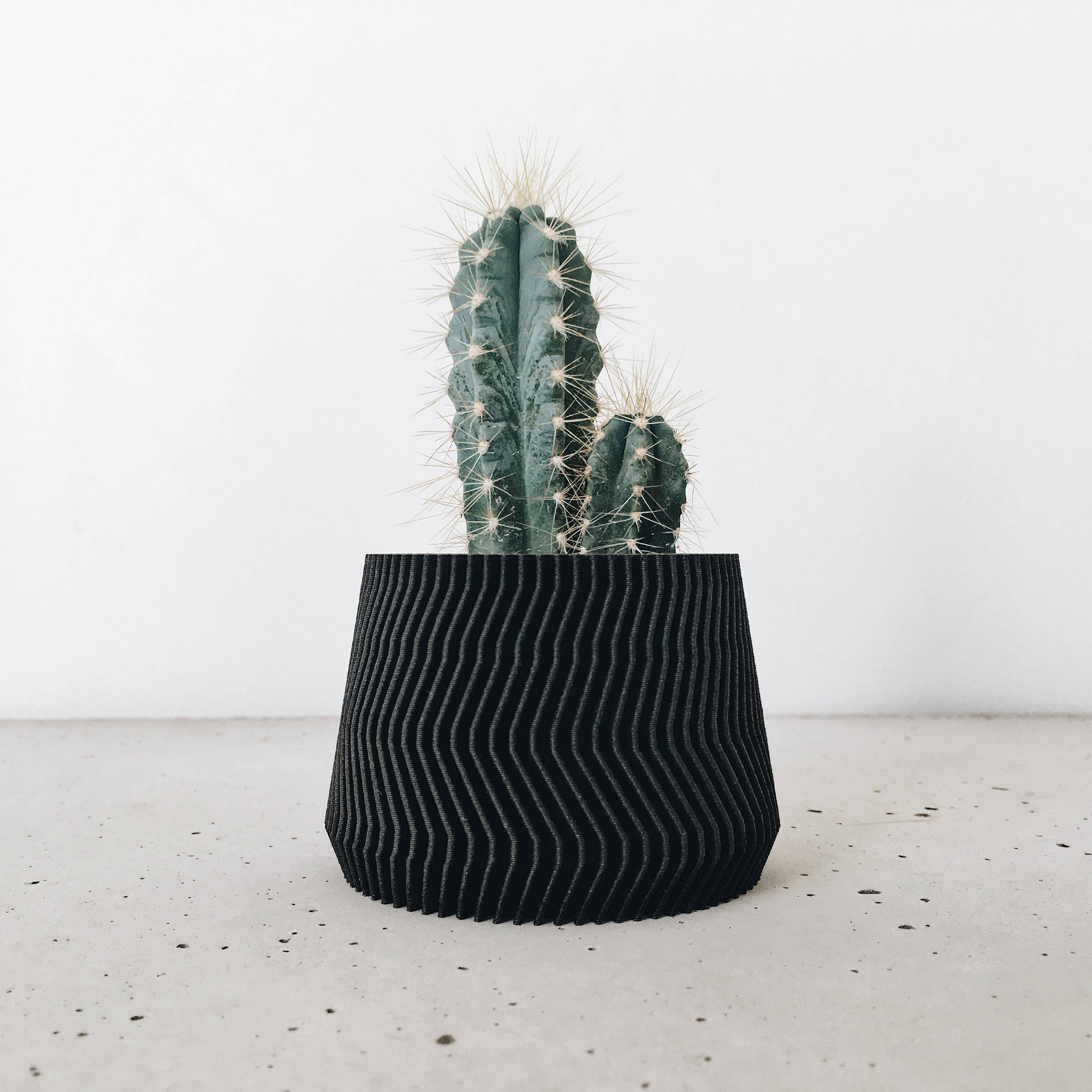 3 Small Black Wooden Planters