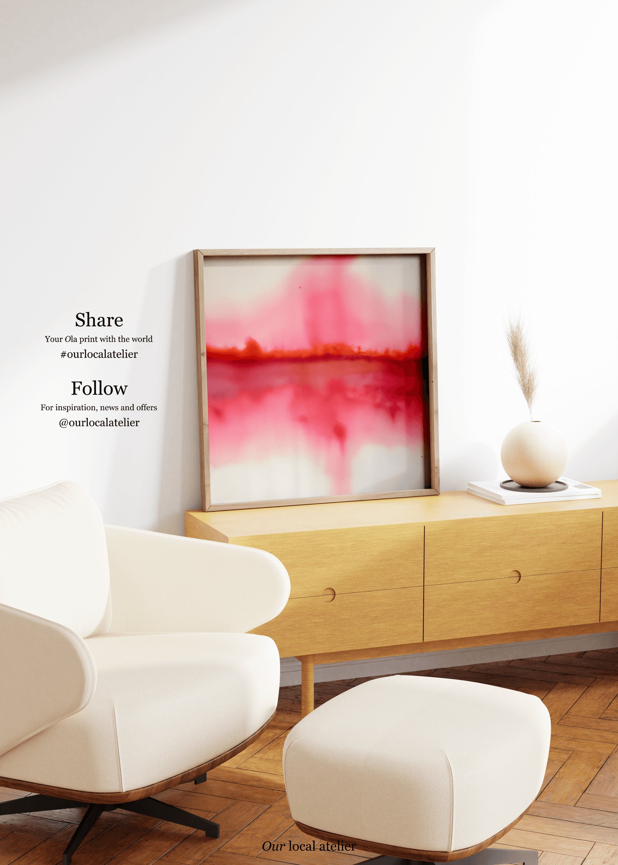 RED ABSTRACT PRINT | Color Gradient Print | Stunning Home Gift | Square Art Print | Our Local Atelier