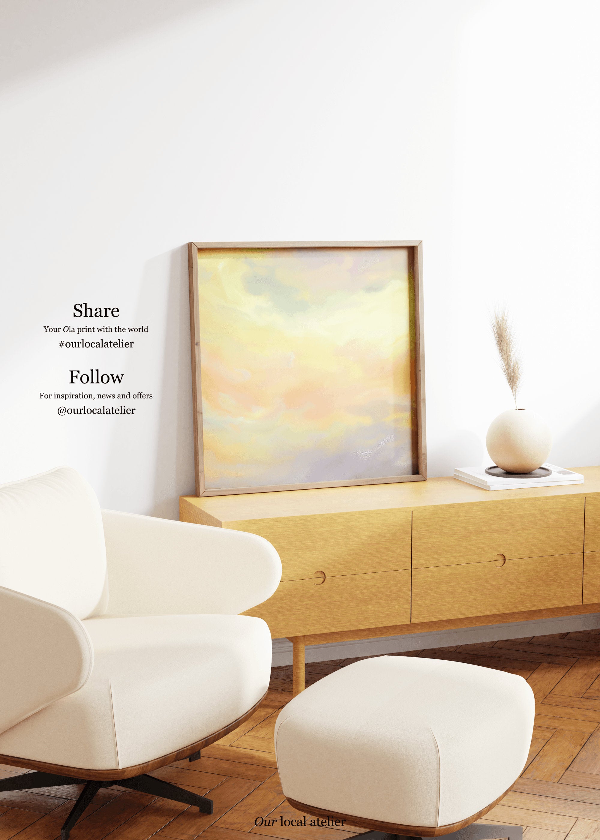 YELLOW SKY PRINT | Ethereal Clouds Poster | Perfect Home Decor Gift | Square Art Print | Our Local Atelier