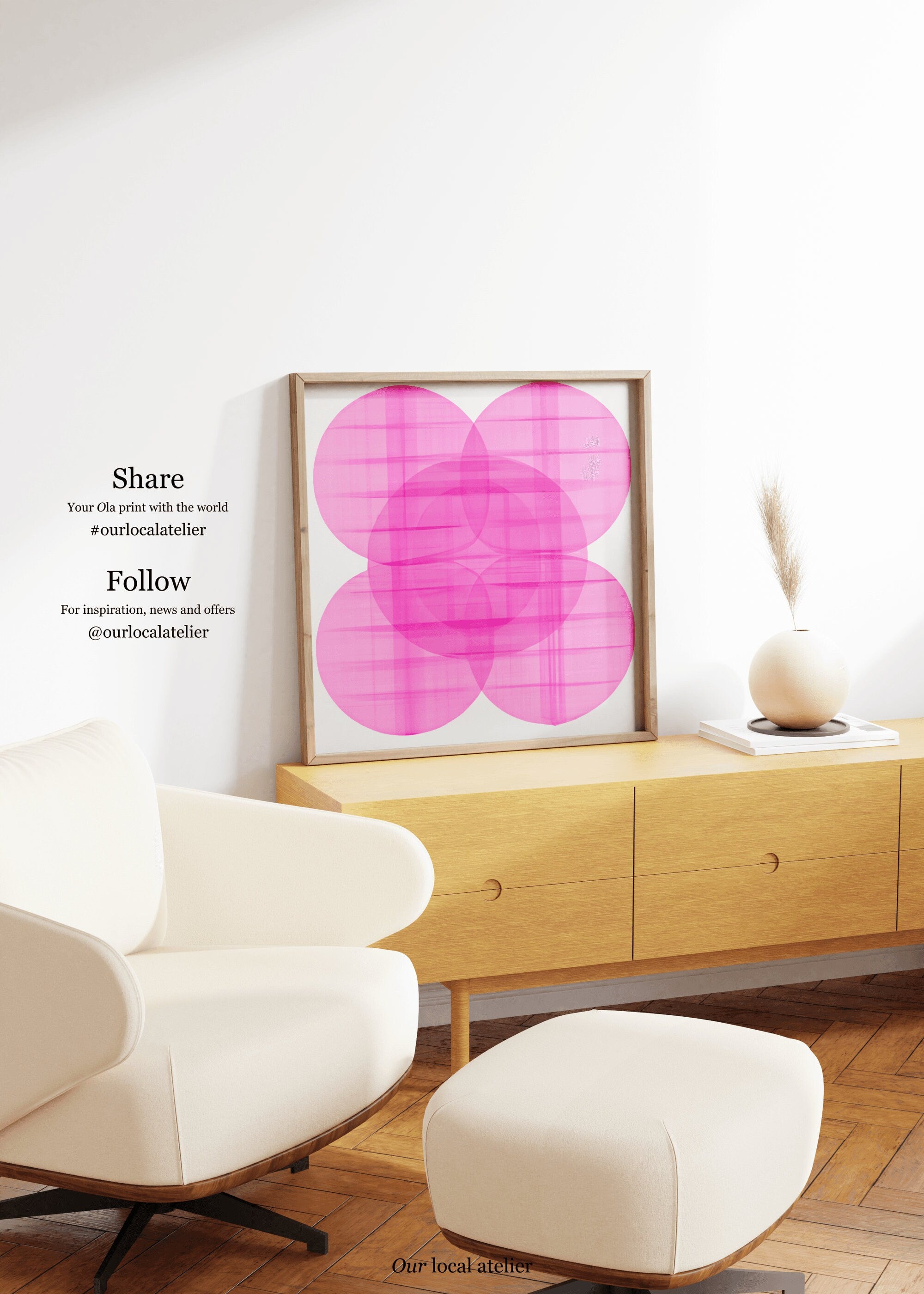 PINK GEOMETRIC PRINT | Color Gradient Print | Unique Decorative Gift | Square Art Print | Our Local Atelier
