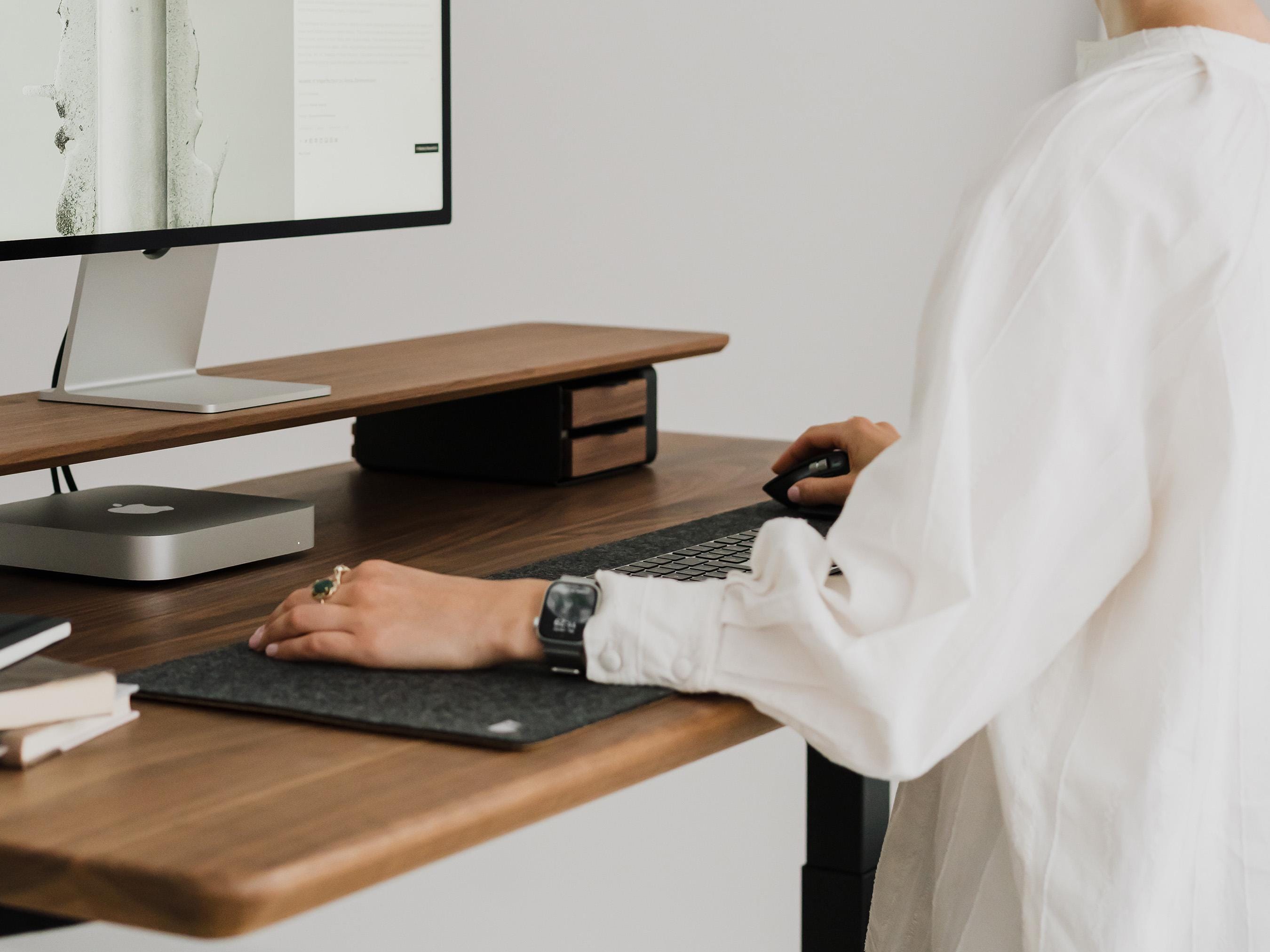 Small Modular Drawers - White Base - Wooden Desk Drawers for Desk Organization, Compatible with Desk Shelf, Wooden Desk Organizer