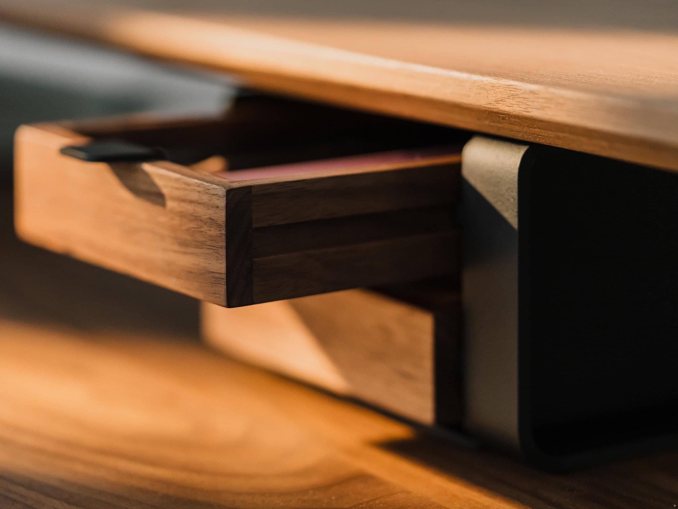 Small Modular Drawers - White Base - Wooden Desk Drawers for Desk Organization, Compatible with Desk Shelf, Wooden Desk Organizer