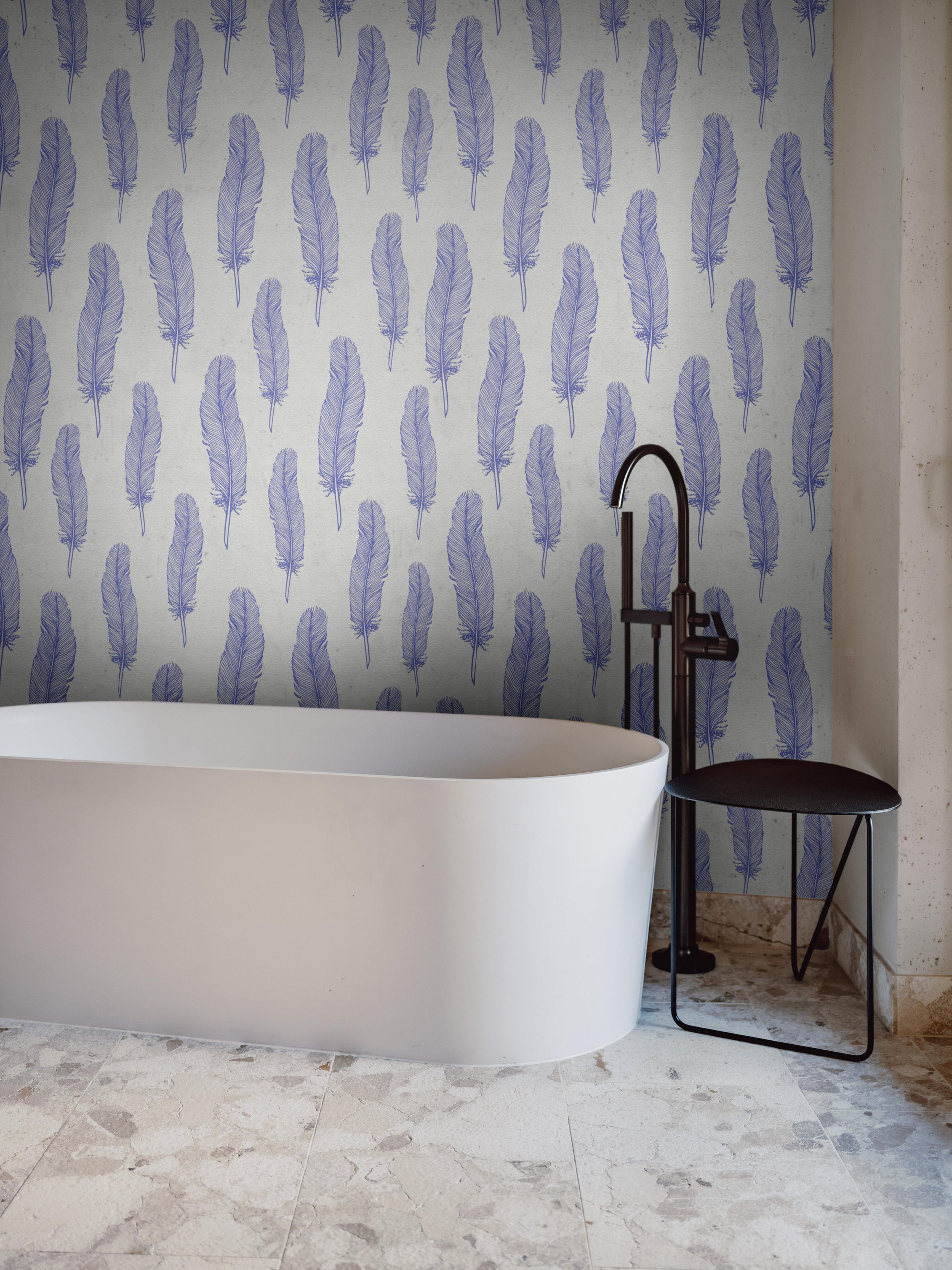 Blue Feathers Pattern