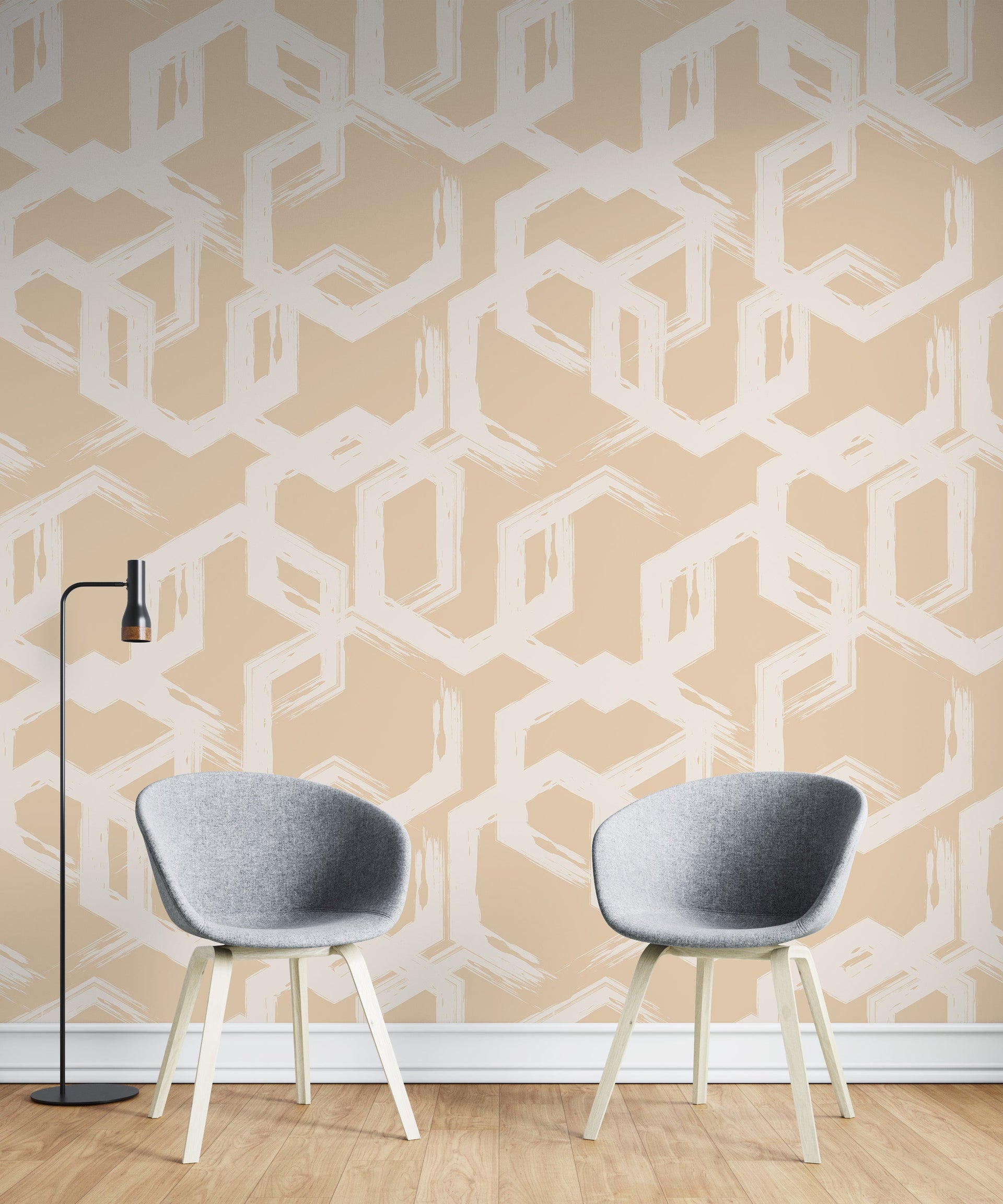 Painted Geometric Wallpaper