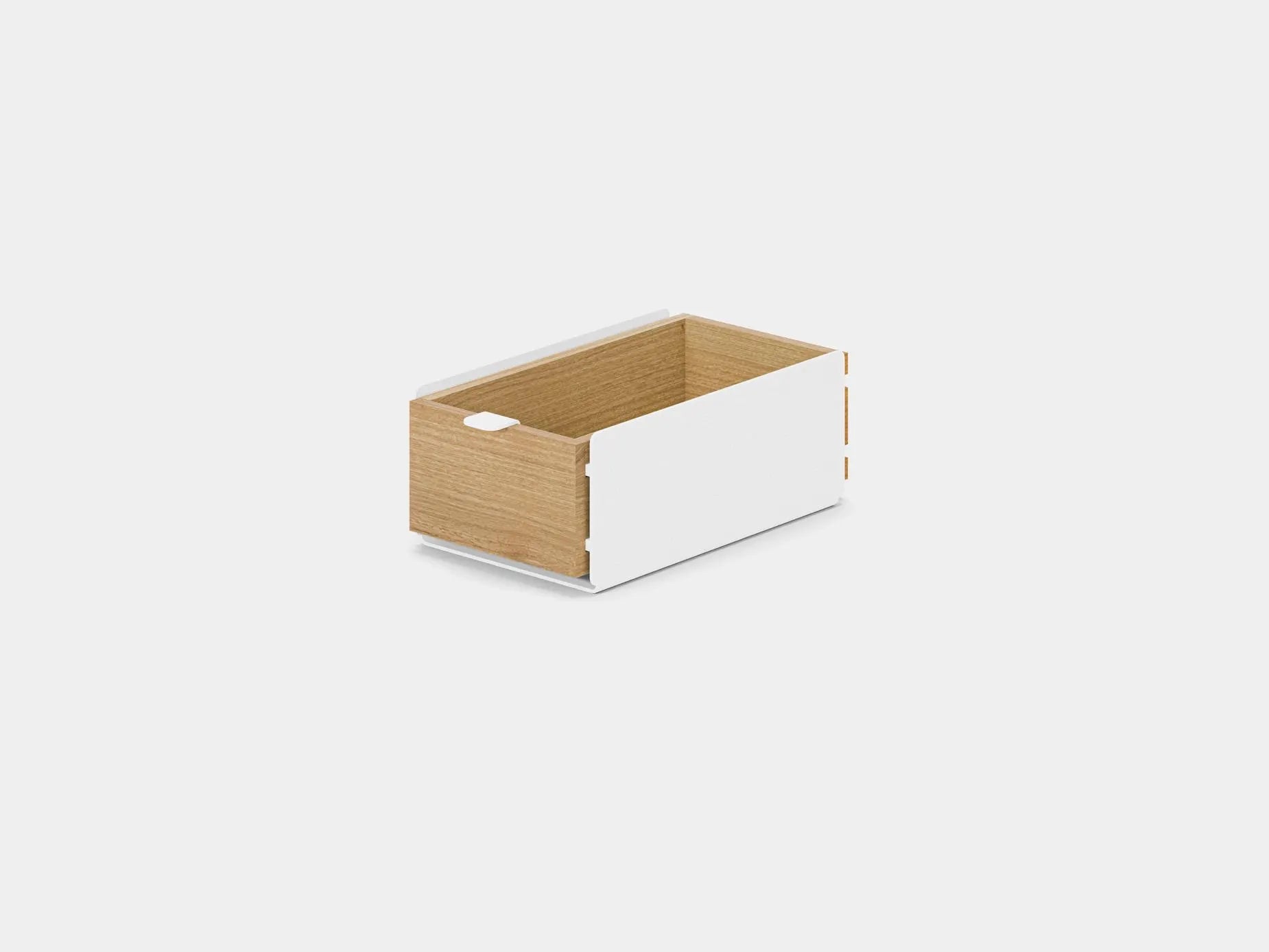 Small Modular Drawers - White Base - Wooden Desk Drawers for Desk Organization, Compatible with  Desk Shelf, Wooden Desk Organizer