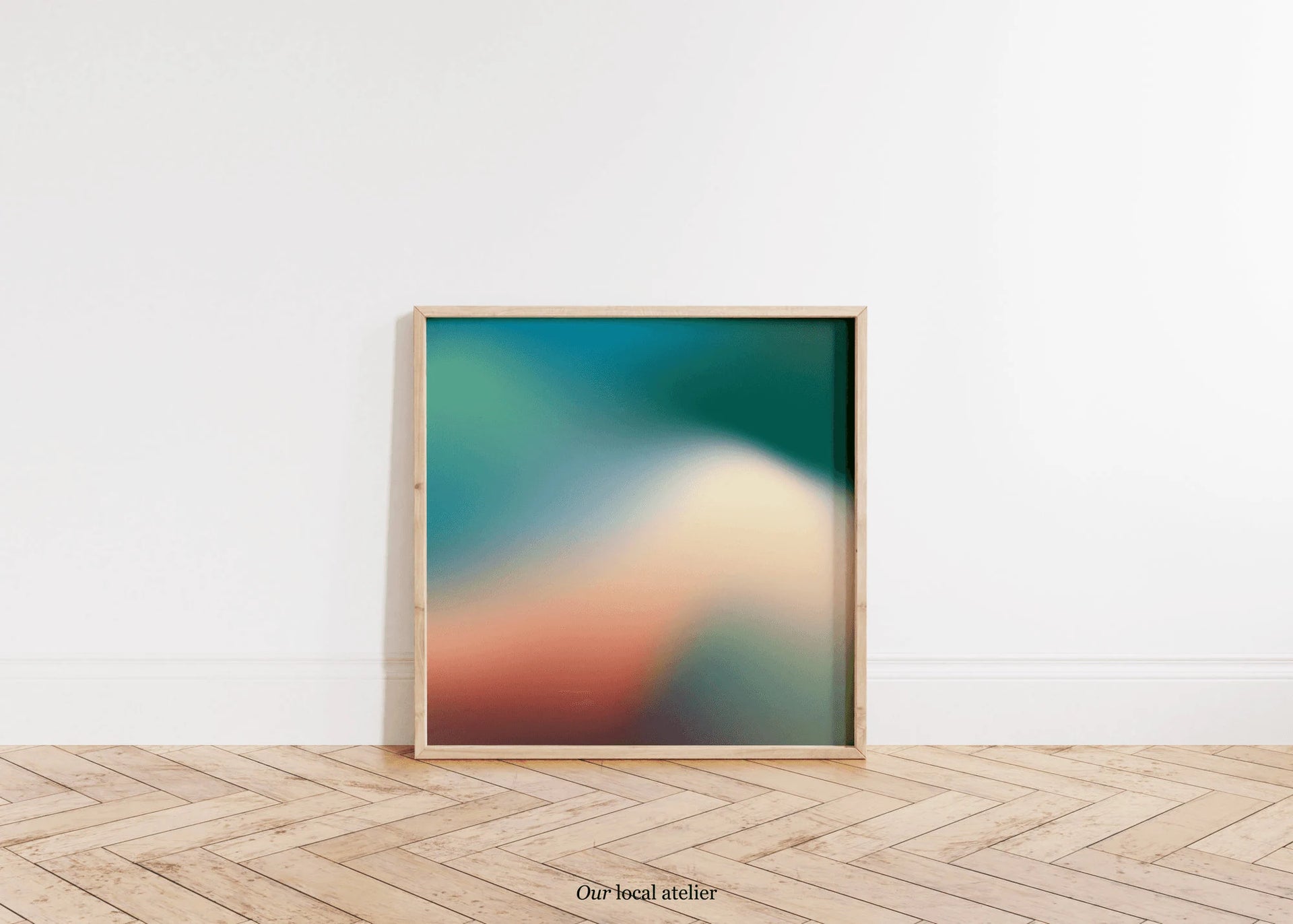 TEAL ABSTRACT PRINT | Color Gradient Print | Home Decor Gift | Square Art Print | Our Local Atelier