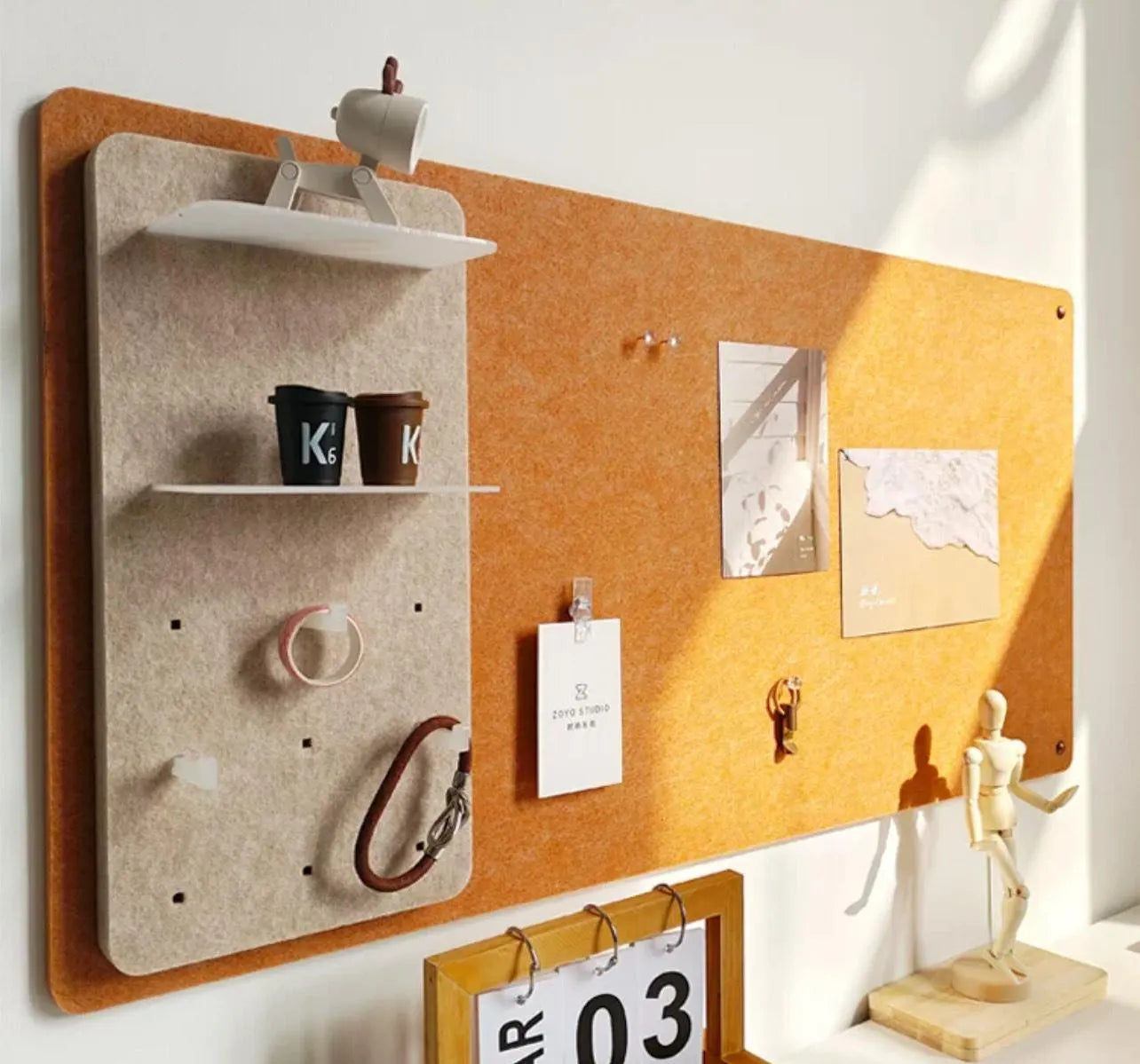Orange Felt Wall Board, Memo Board Size 80*40 Cm, Office Pin Boards, Bulletin Board, Present for Office