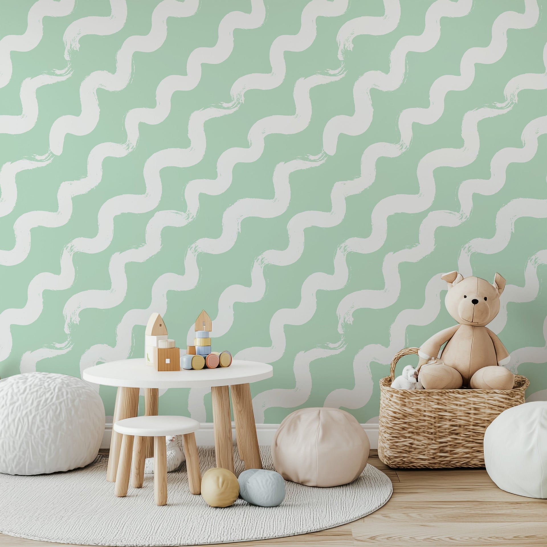Mint Brush Waves