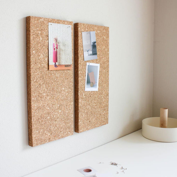 Cork Notice Board, Pin Board, Cork Notice Board, Wall Decor - QUADRO Small 18 X 40 Cm