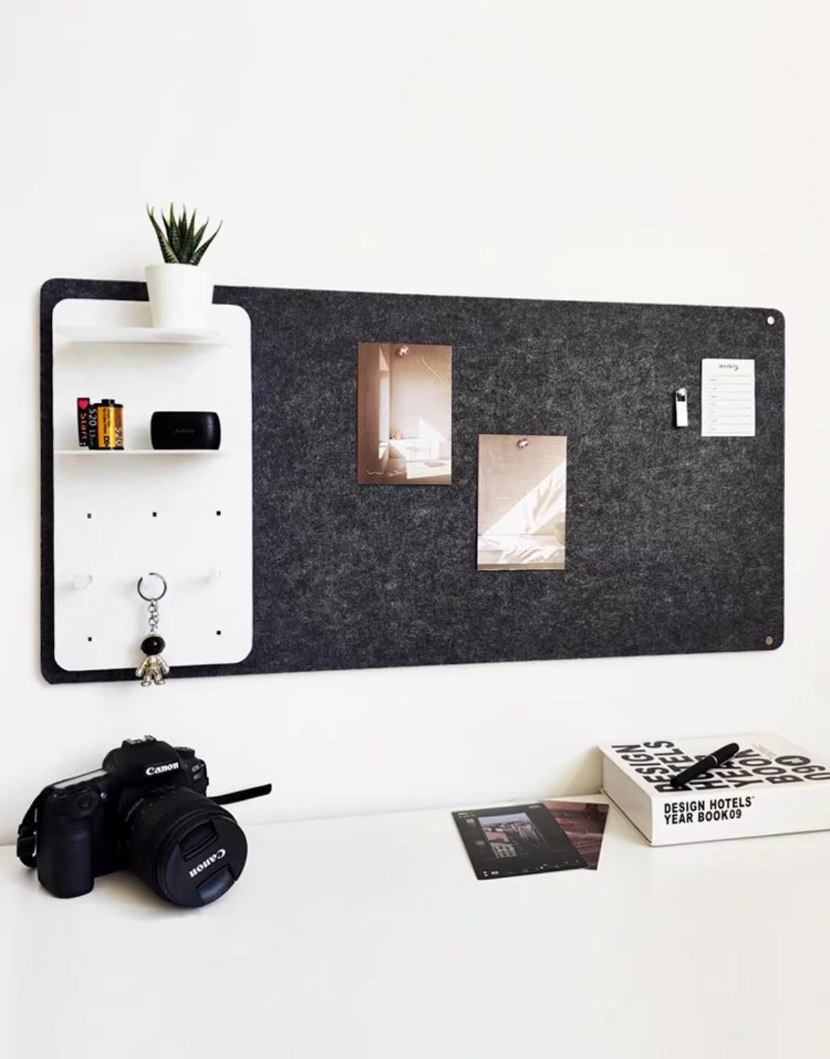 Bulletin Felt Board, Message Board, Black and White, Office Pin Boards, Notice Wall Organization