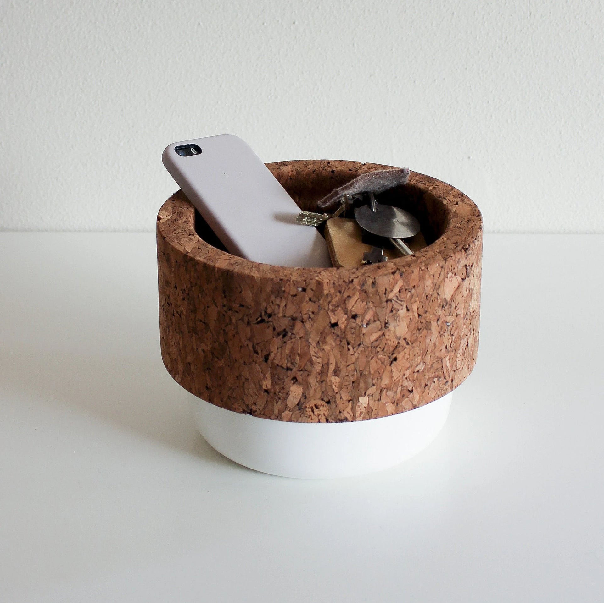 Piggy Bank, Pocket Emptier, Dark Cork and White Ceramic - TASCO