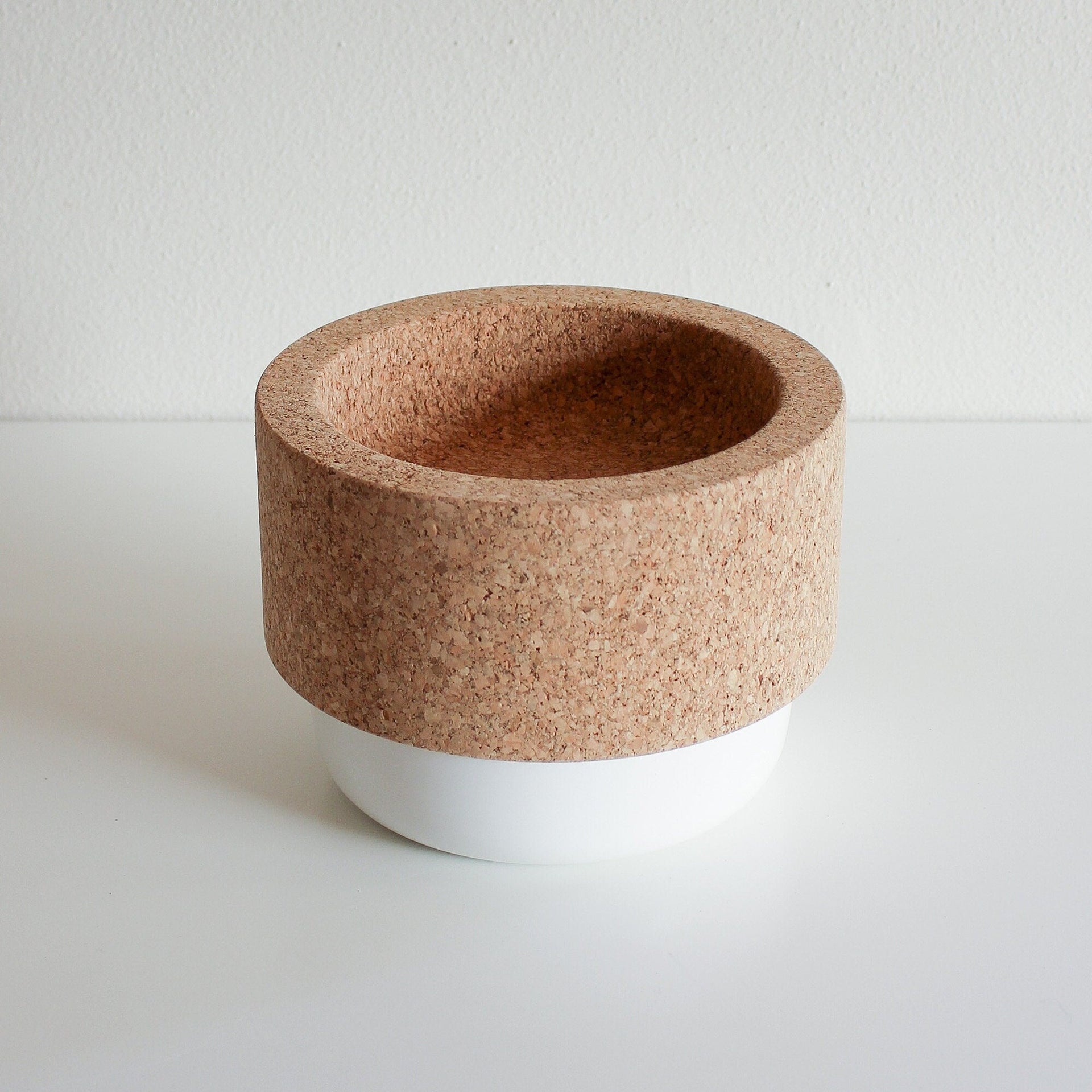 Piggy Bank, Pocket Emptier, Cork and White Ceramic - TASCO