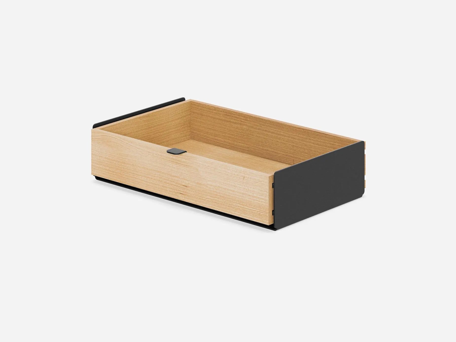 Large Modular Drawers - Black Base - Wooden Desk Drawers for Desk Organization, Compatible with  Desk Shelf, Wooden Desk Organizer
