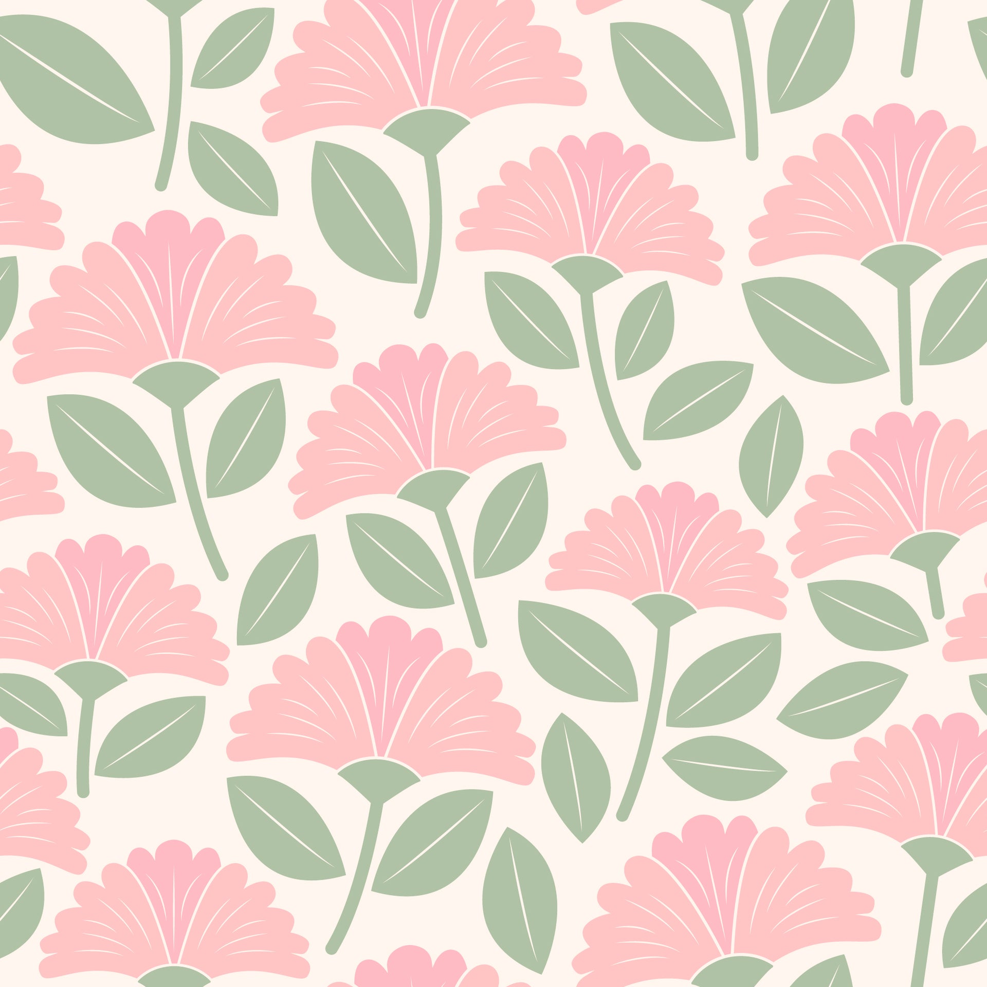 Art Deco Pink Blooms