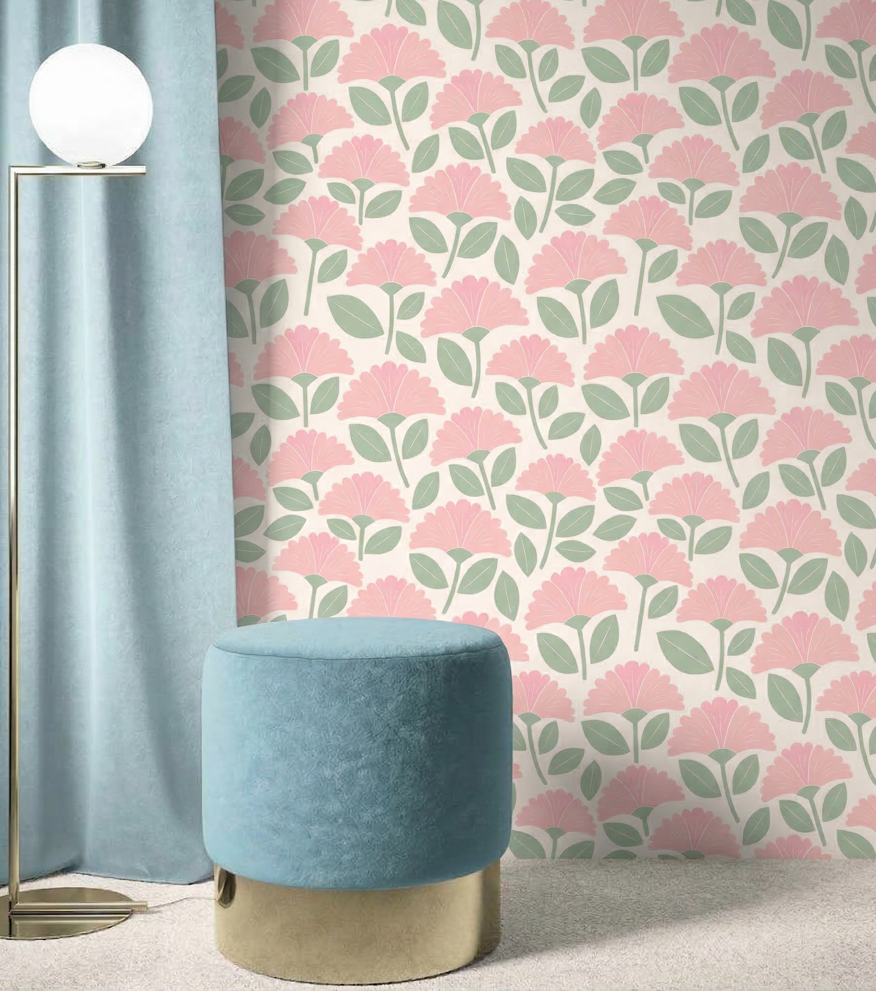 Art Deco Pink Blooms
