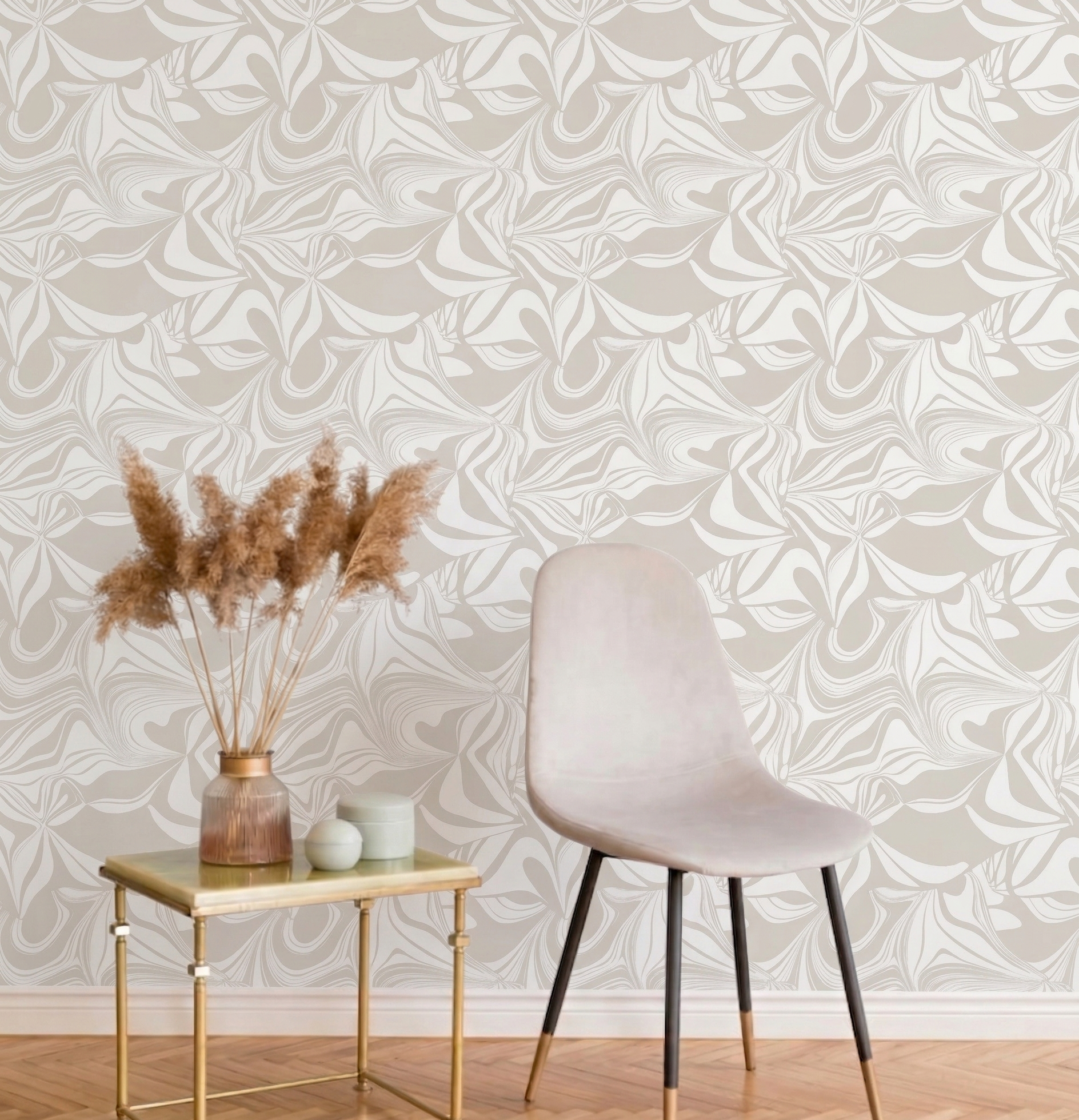 Beige Abstract Waves