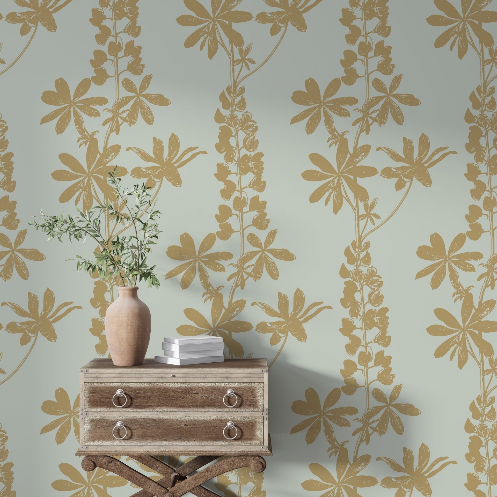 Beige Floral Shadows - Tomono