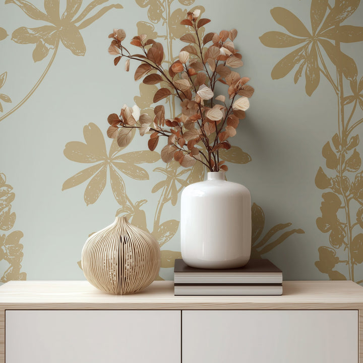 Beige Floral Shadows - Tomono