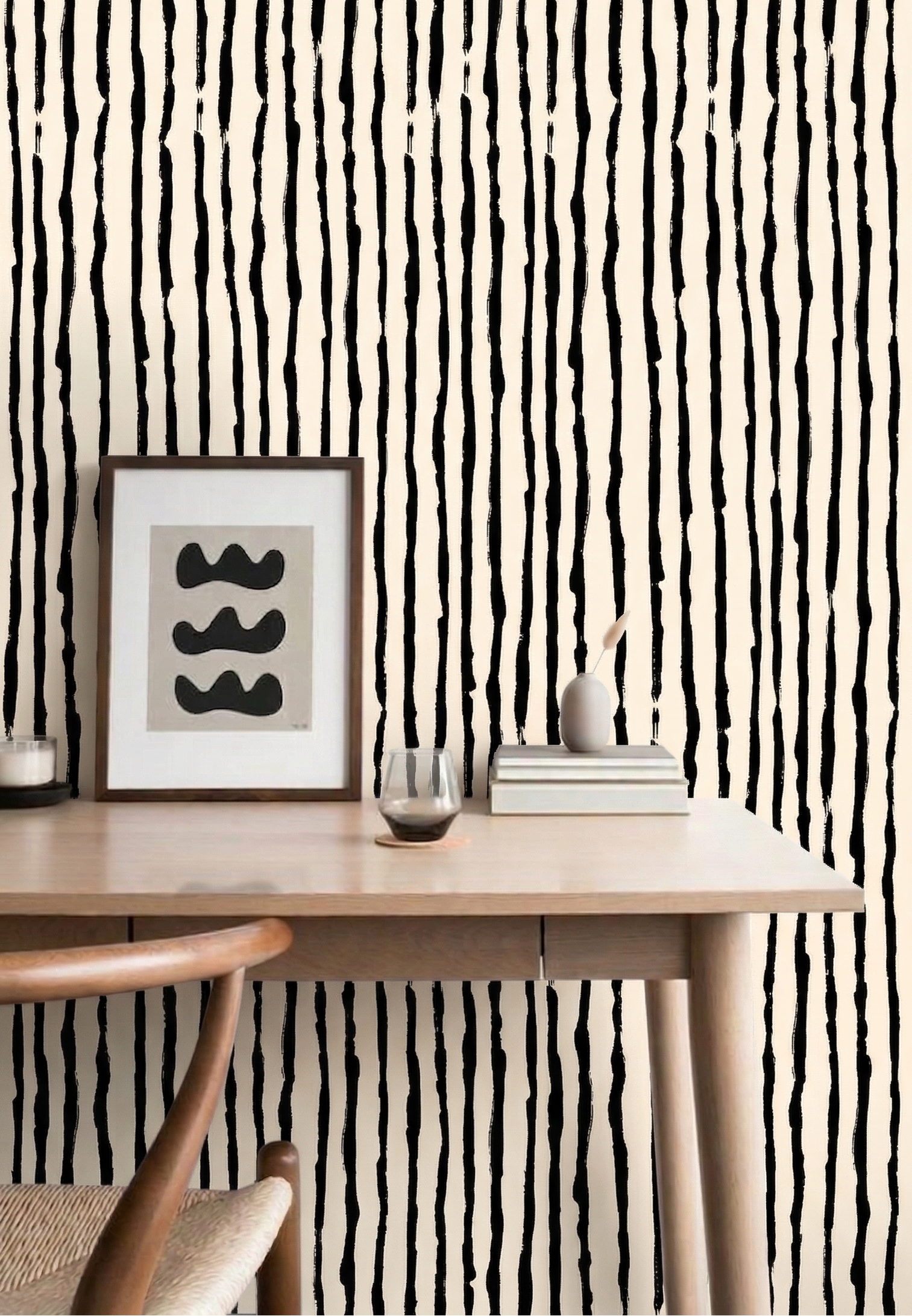 Black Hand Painted Stripes