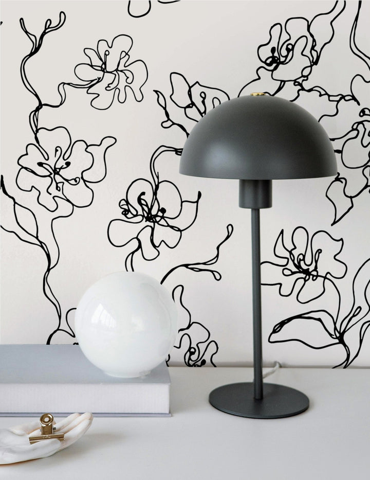 Black Subtle Apple Flowers - Tomono