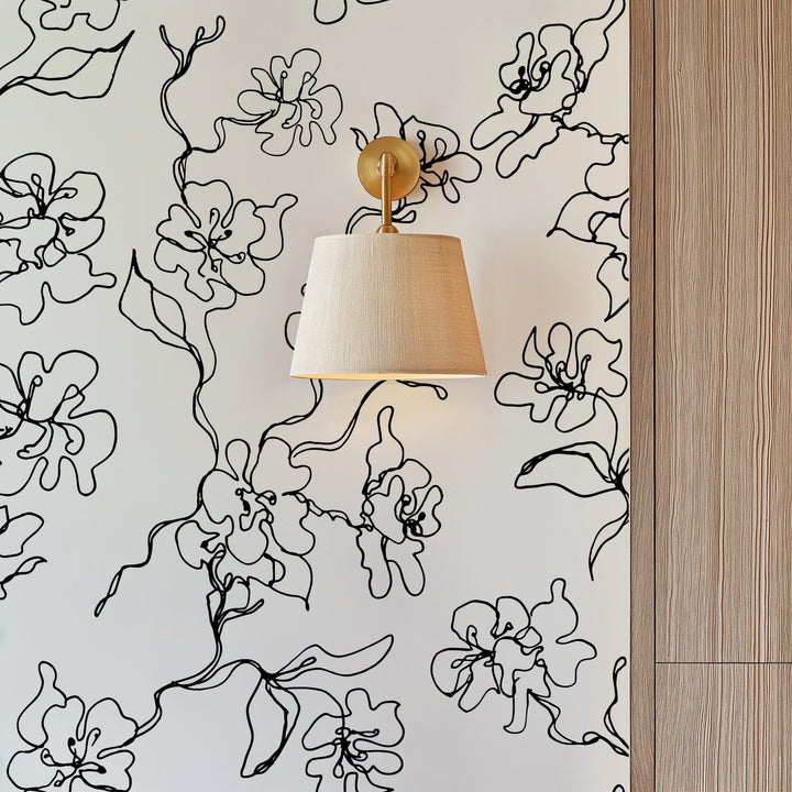 Black Subtle Apple Flowers - Tomono