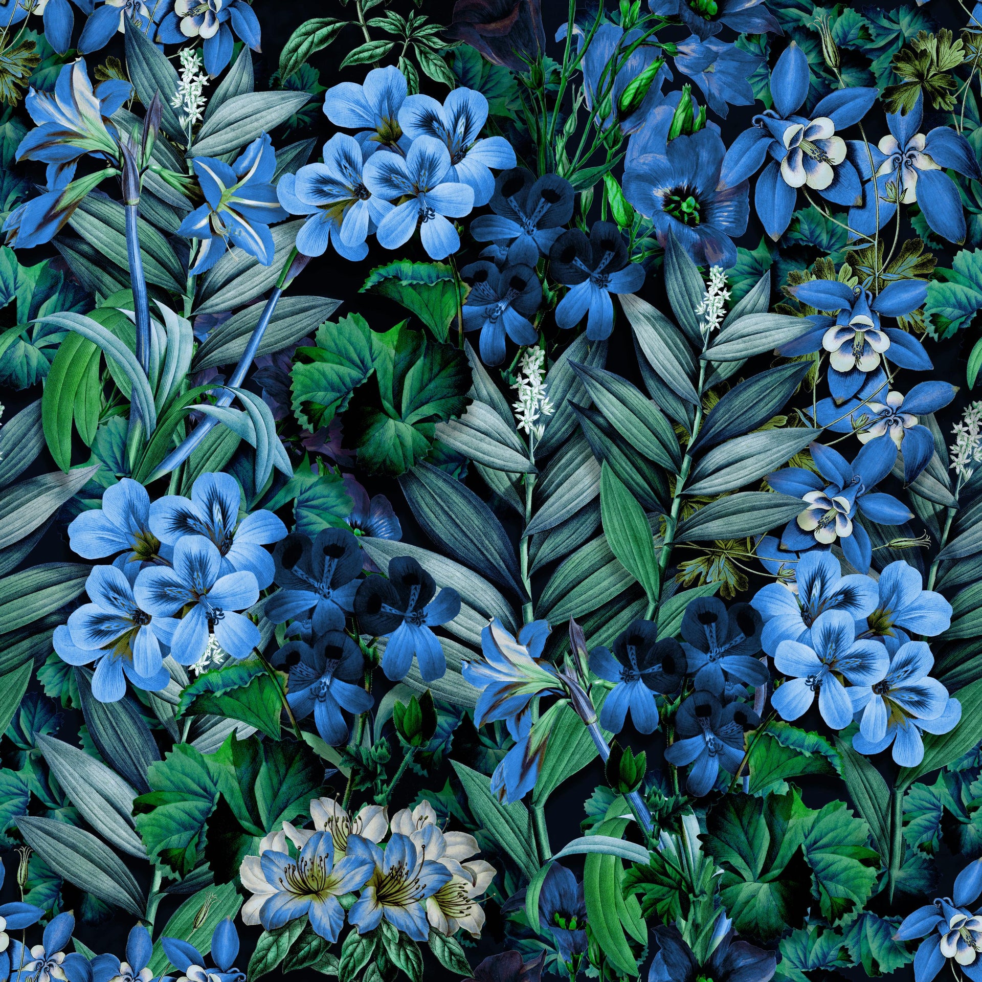 Blue Floral Jungle