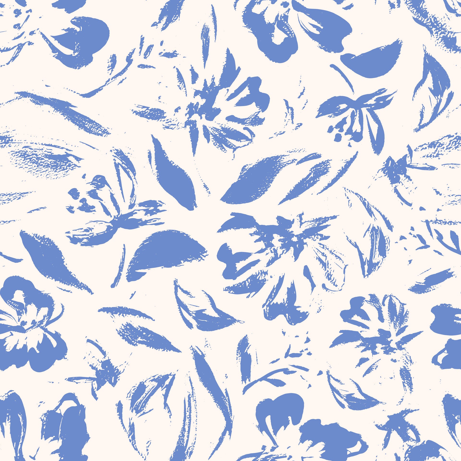 Blue Hand Painted Flowers