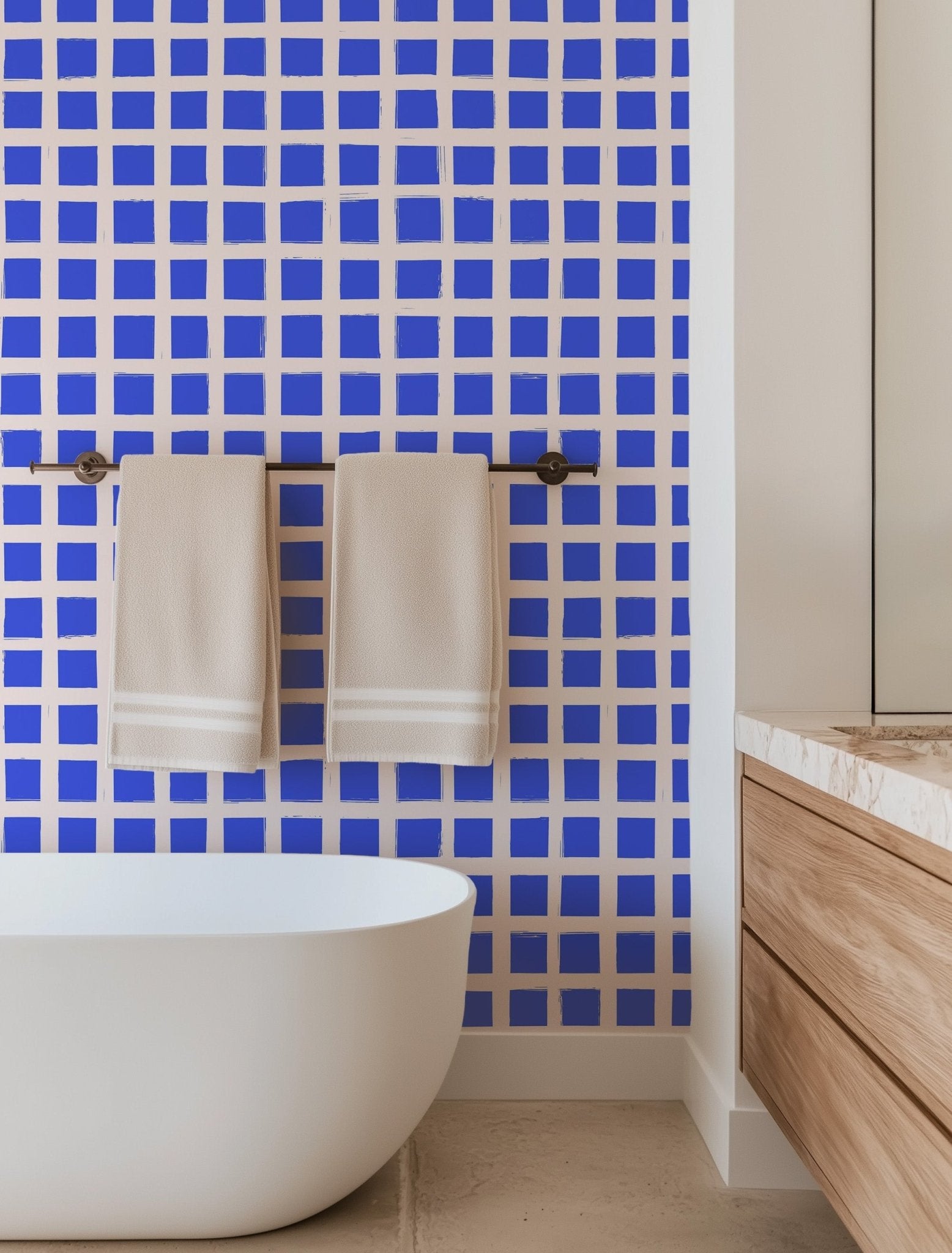 Blue Painted Grid - Tomono