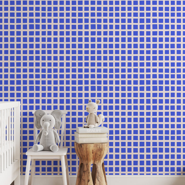 Blue Painted Grid - Tomono